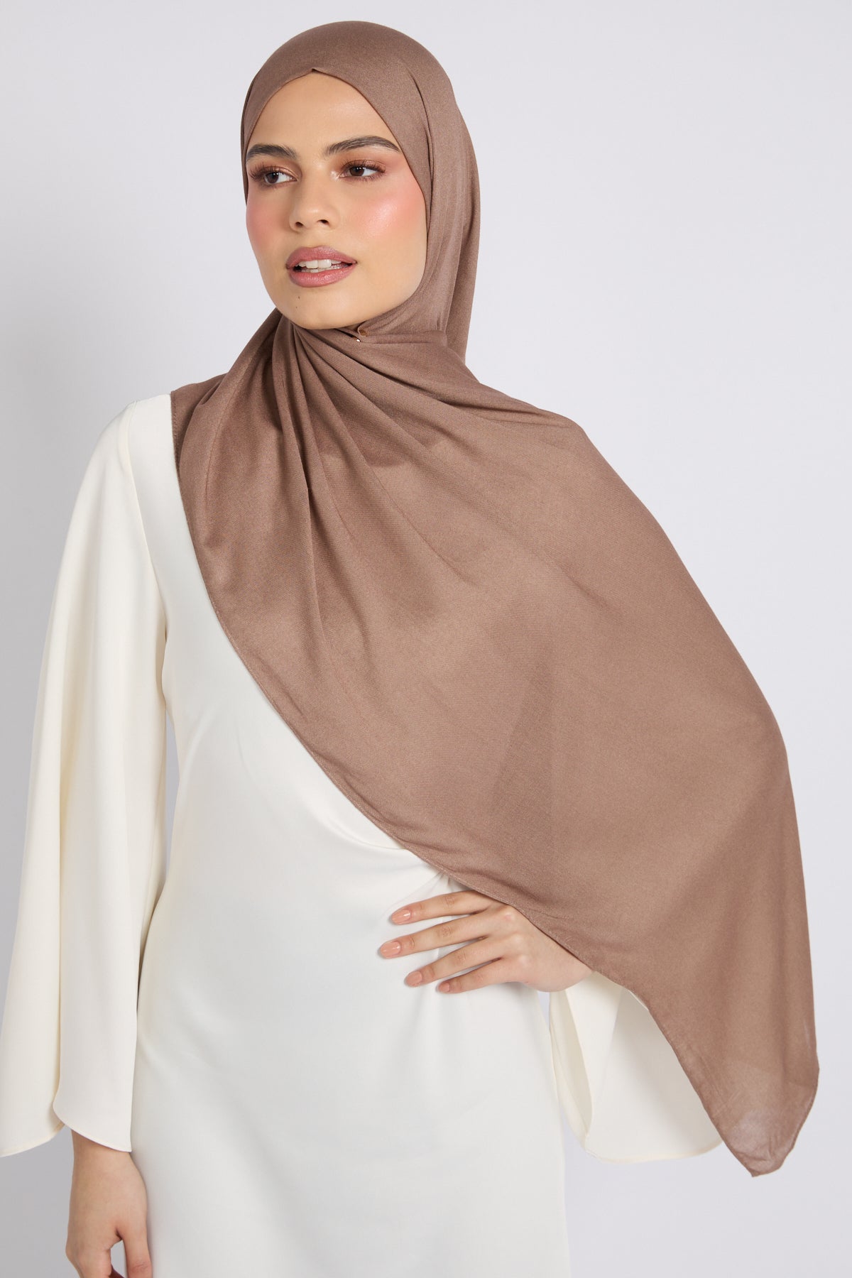 Hijab Bambou Modal Premium - Fumée de Bois