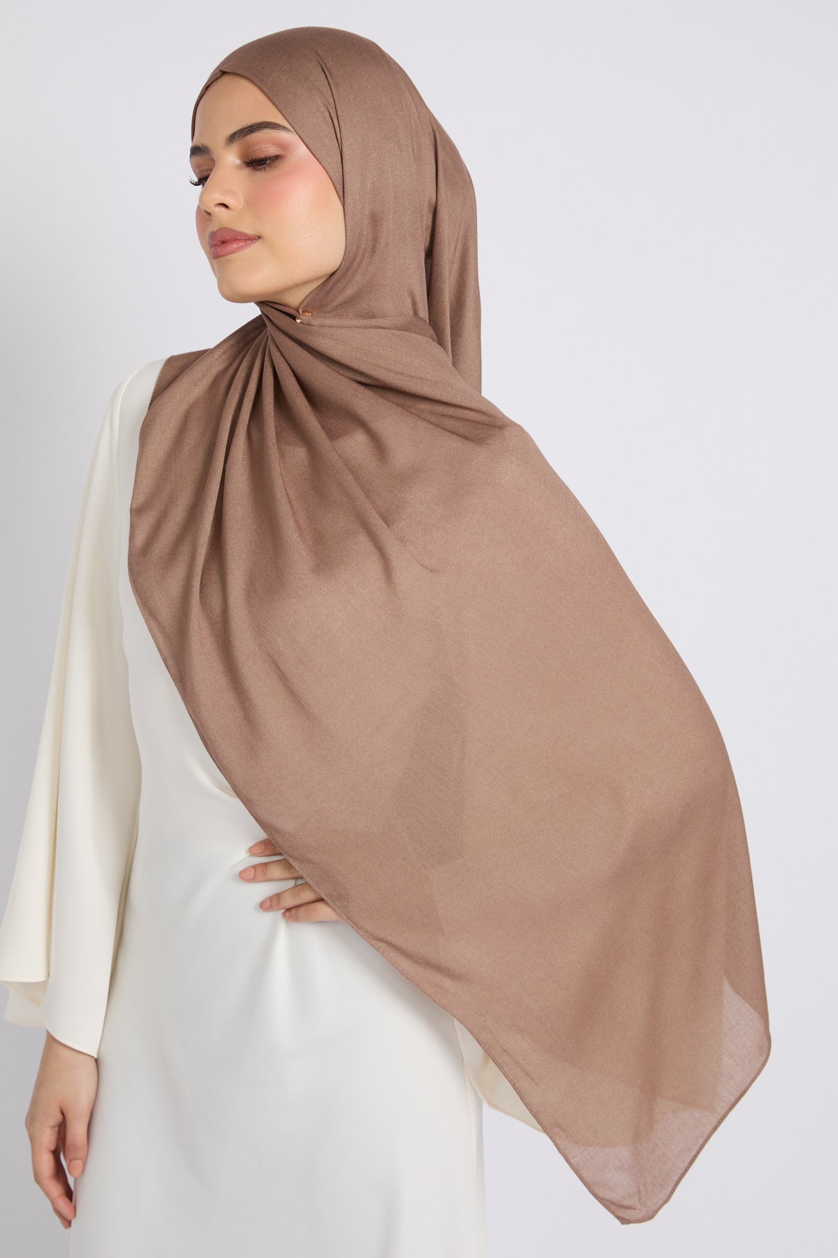 Hijab Bambou Modal Premium - Fumée de Bois