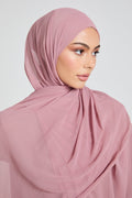 Hijab Mousseline Douce Luxe - Rose Poudré