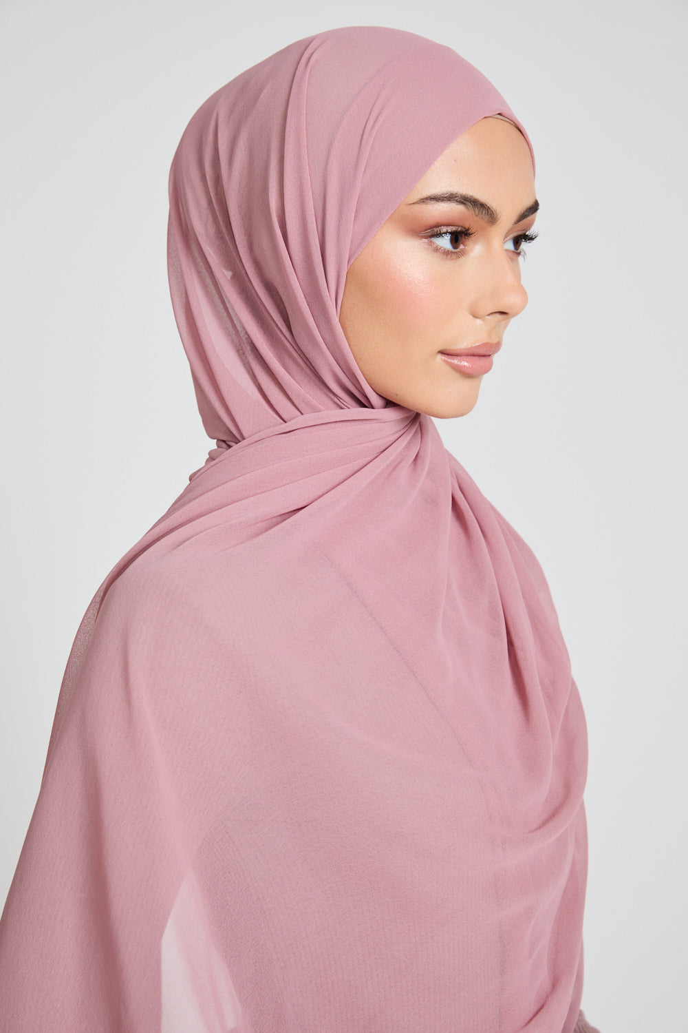 Hijab Mousseline Douce Luxe - Rose Poudré