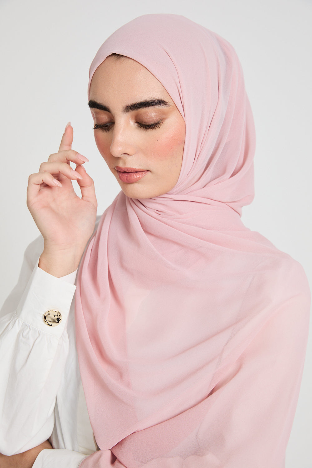 Hijab Mousseline Douce Luxe - Rose Clair