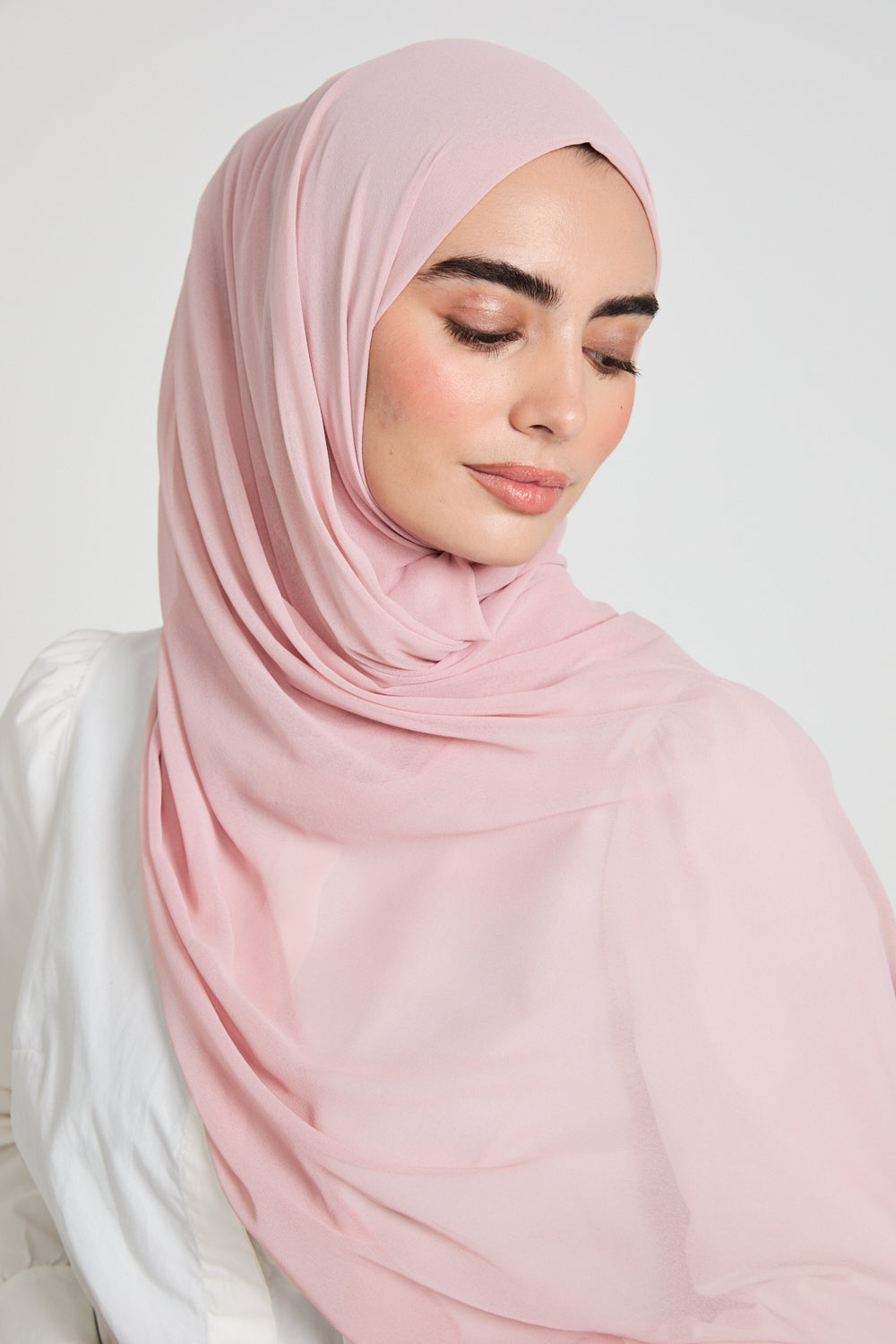 Hijab Mousseline Douce Luxe - Rose Clair