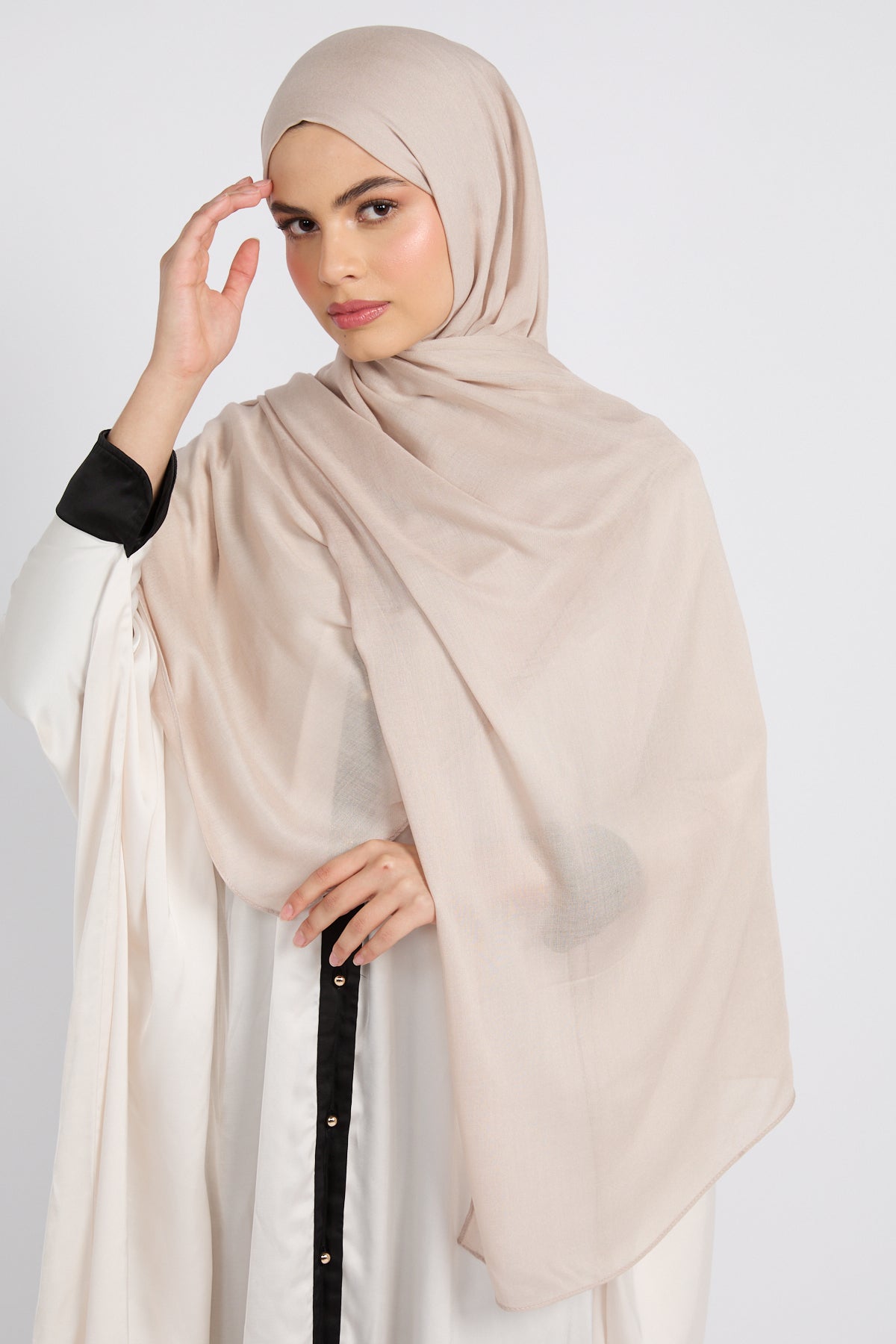 Hijab Coton Modal Premium - Gris Plume