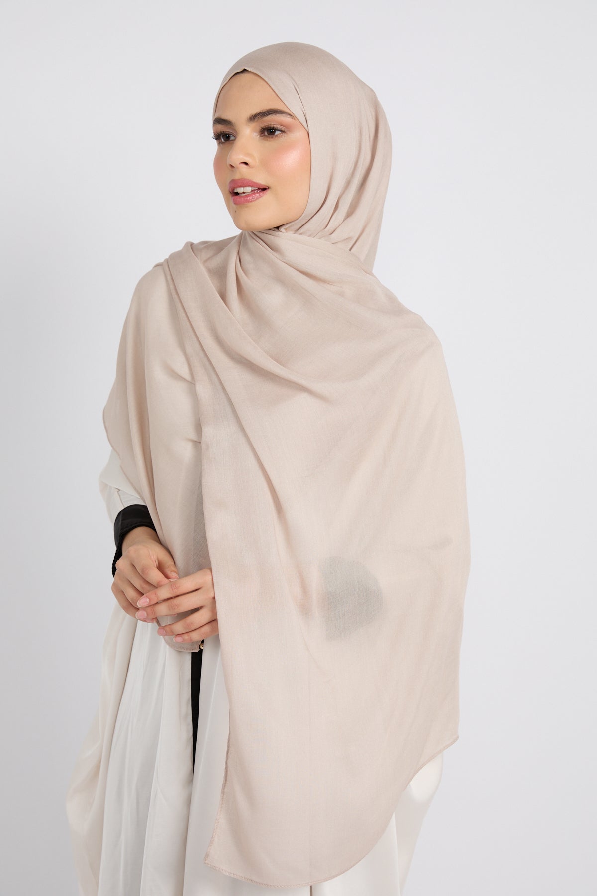 Hijab Coton Modal Premium - Gris Plume