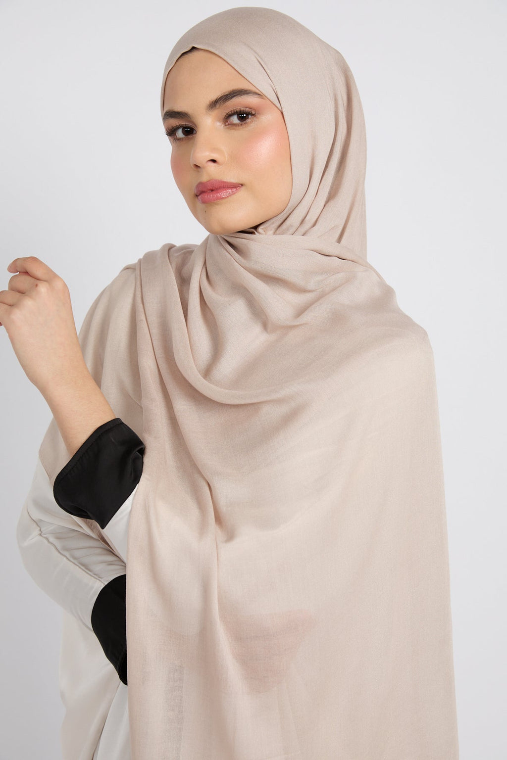 Hijab Coton Modal Premium - Gris Plume