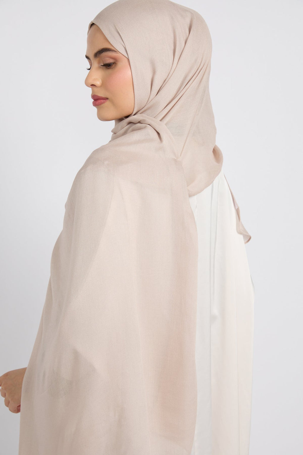 Hijab Coton Modal Premium - Gris Plume