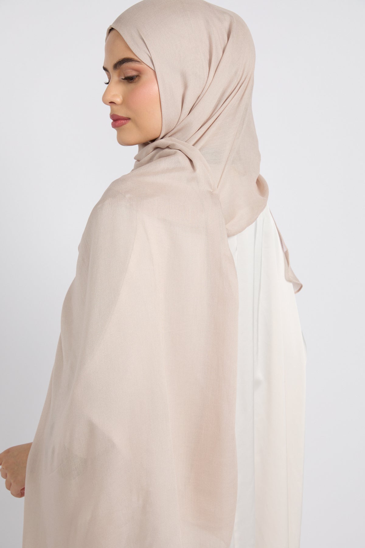 Hijab Coton Modal Premium - Gris Plume