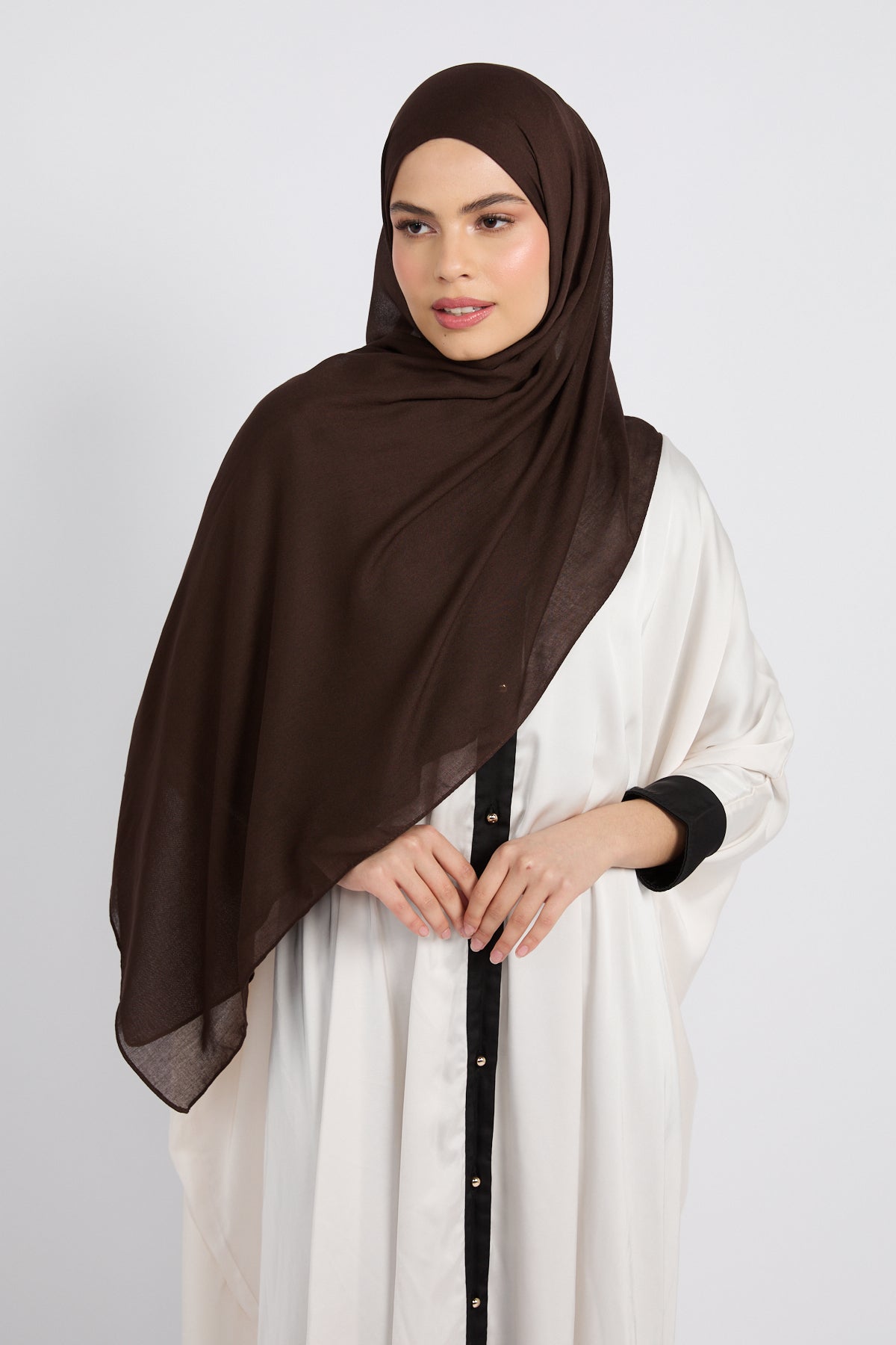 Hijab Coton Modal Premium - Prune Chocolatée