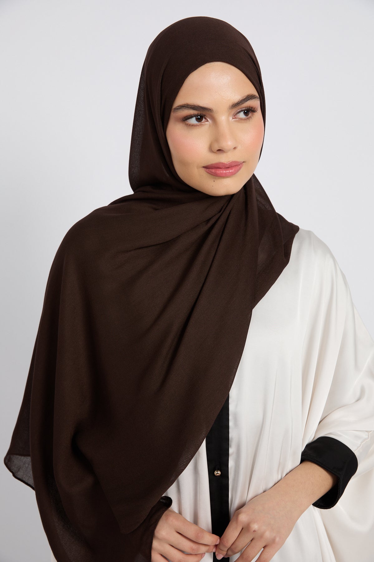 Hijab Coton Modal Premium - Prune Chocolatée