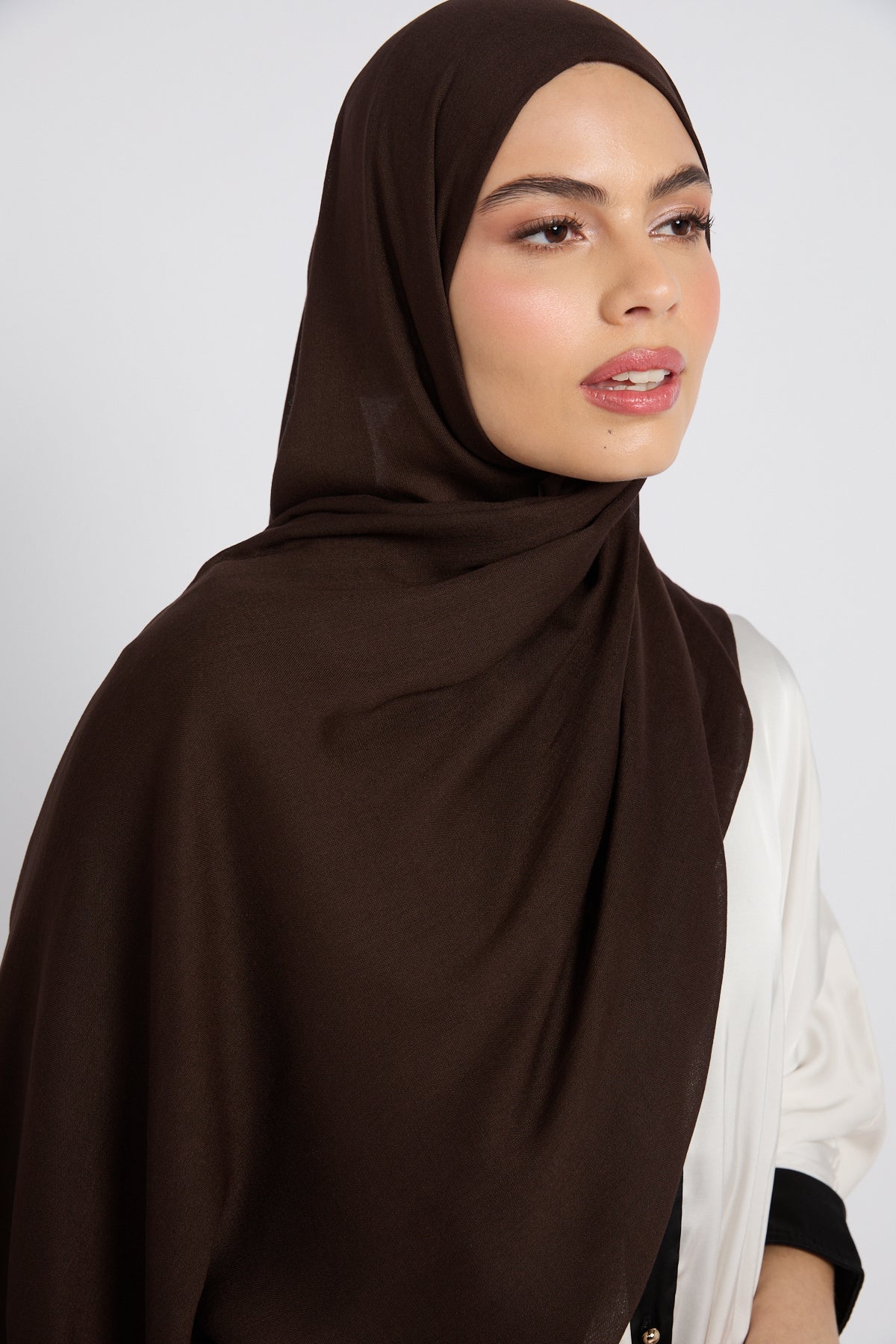 Hijab Coton Modal Premium - Prune Chocolatée