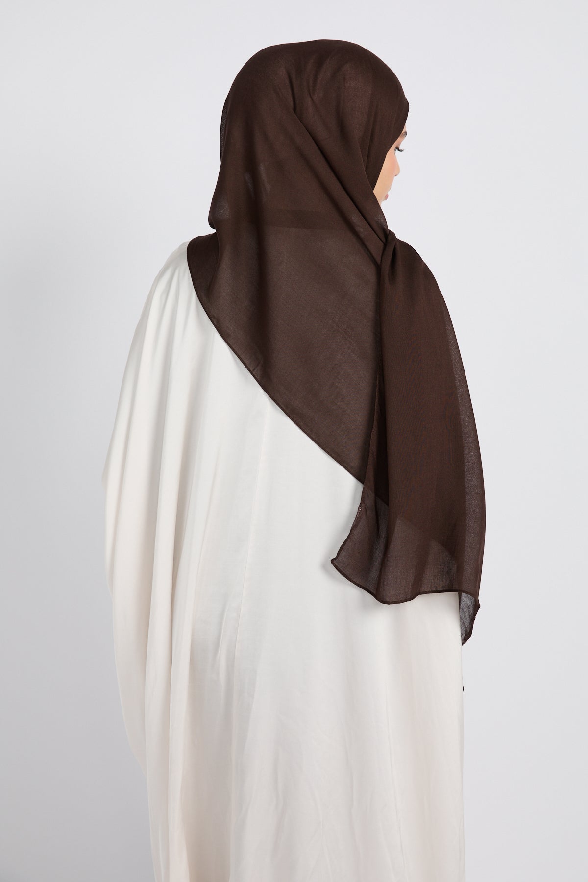 Hijab Coton Modal Premium - Prune Chocolatée