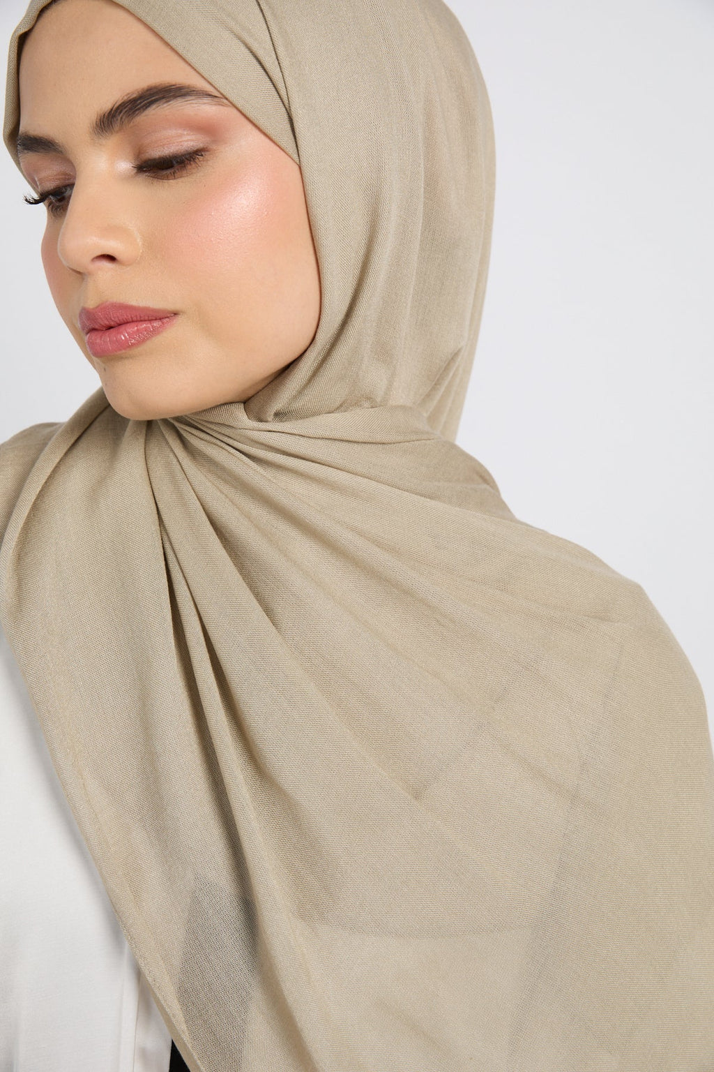 Hijab Coton Modal Premium - Gris Olive