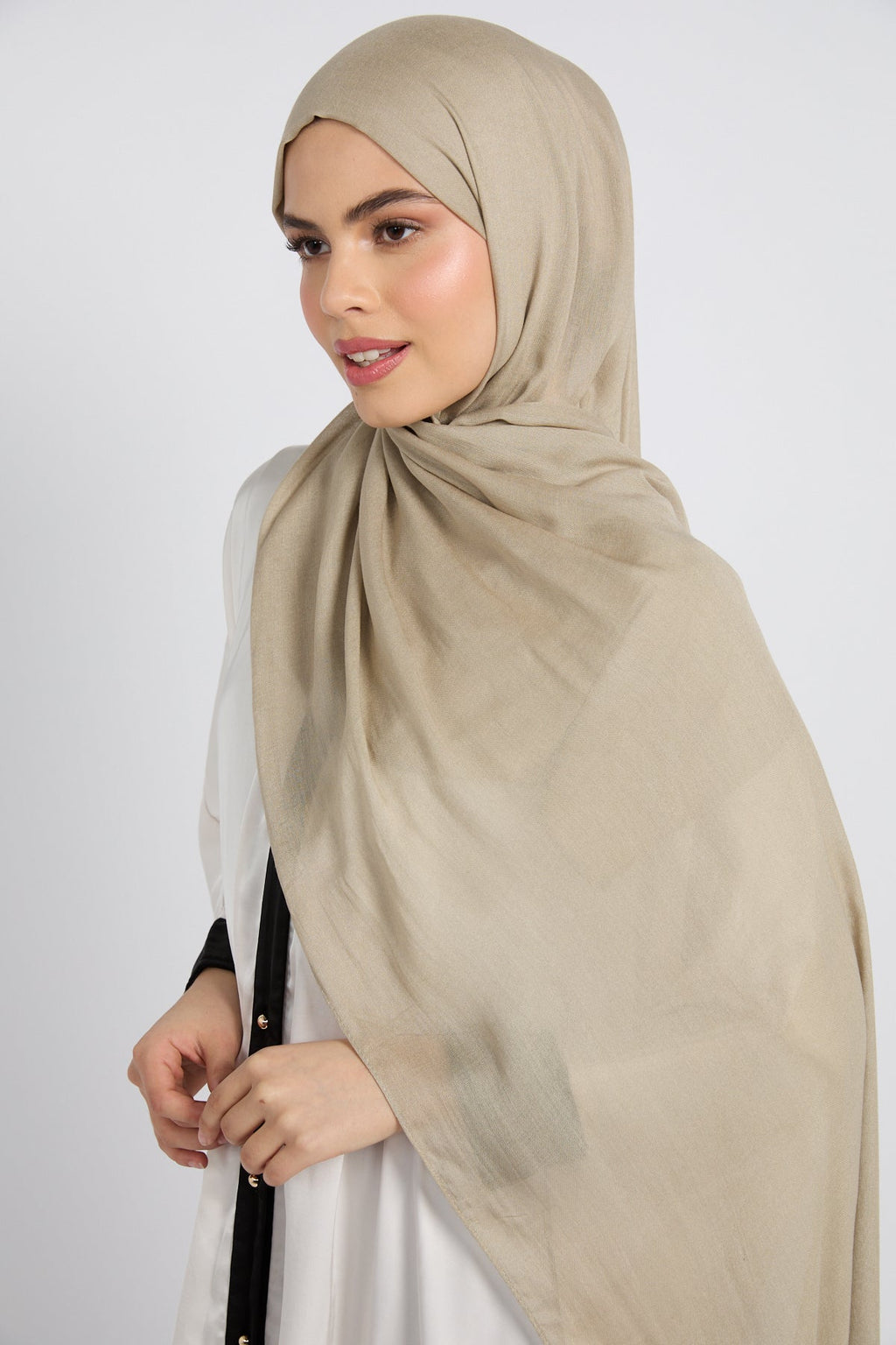 Hijab Coton Modal Premium - Gris Olive