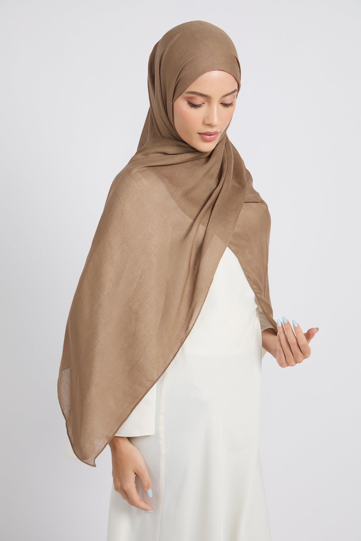 Hijab Coton Modal Premium - Beige Savane