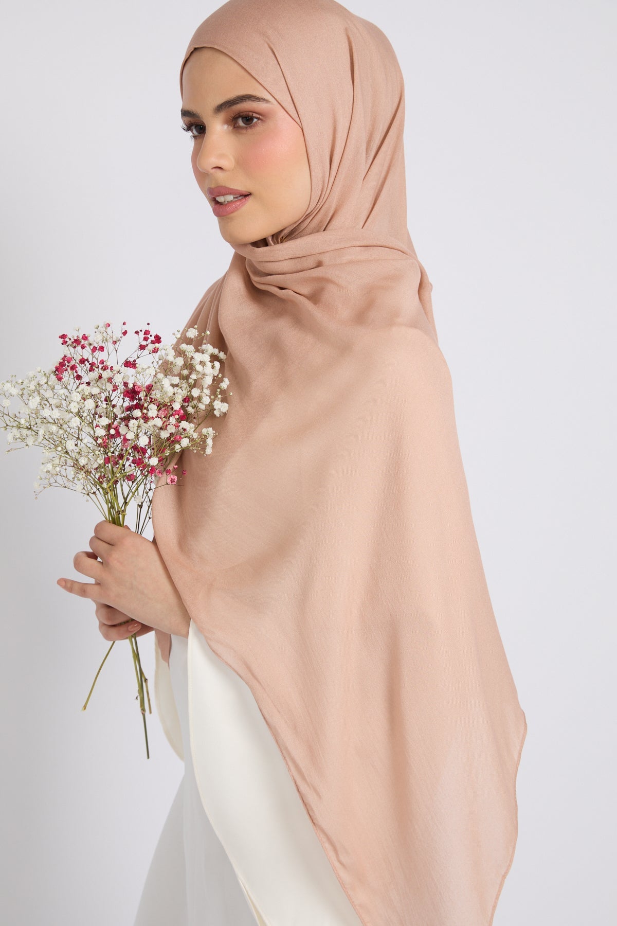 Hijab Coton Modal Premium - Rose Acajou