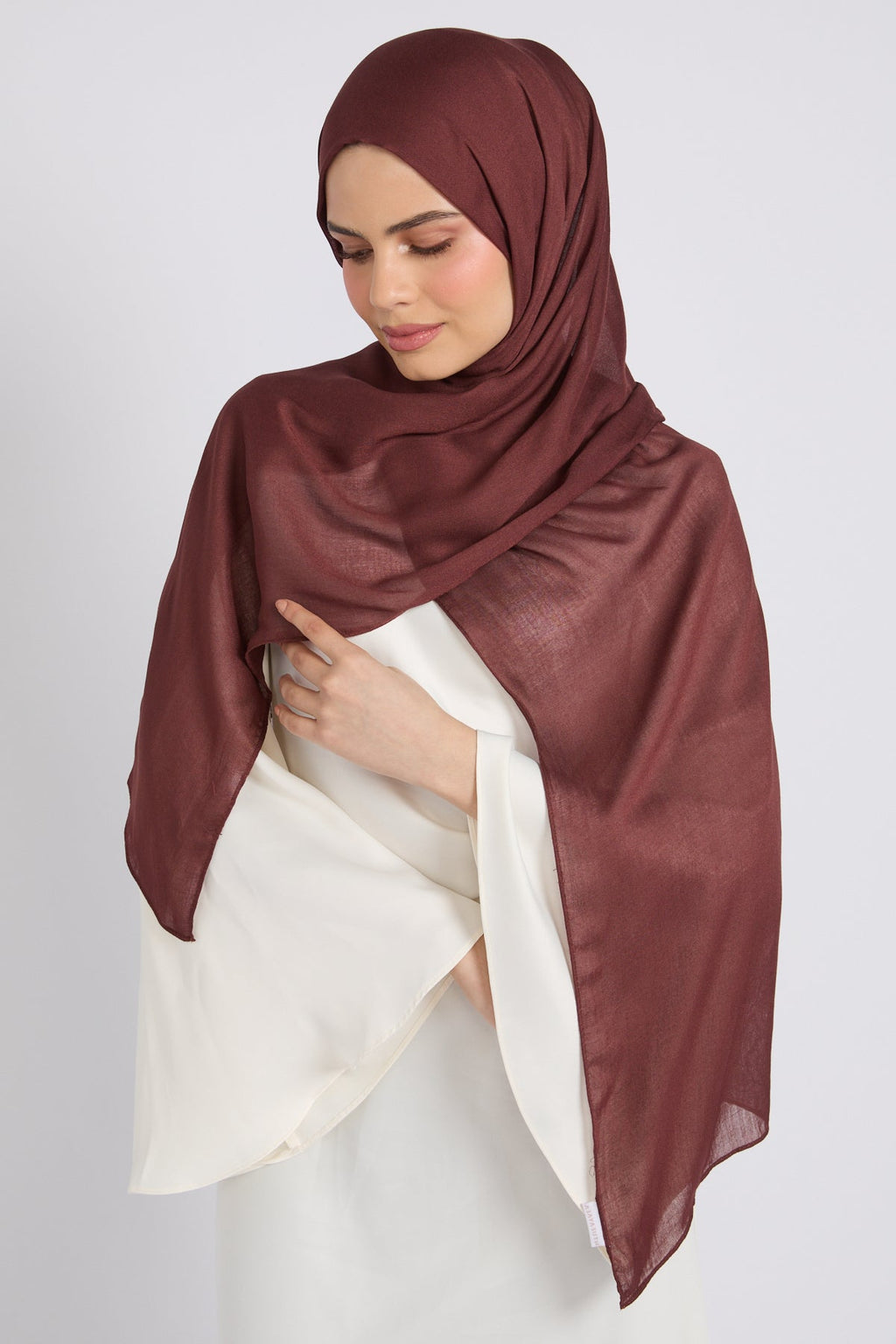 Hijab Coton Modal Premium - Acajou