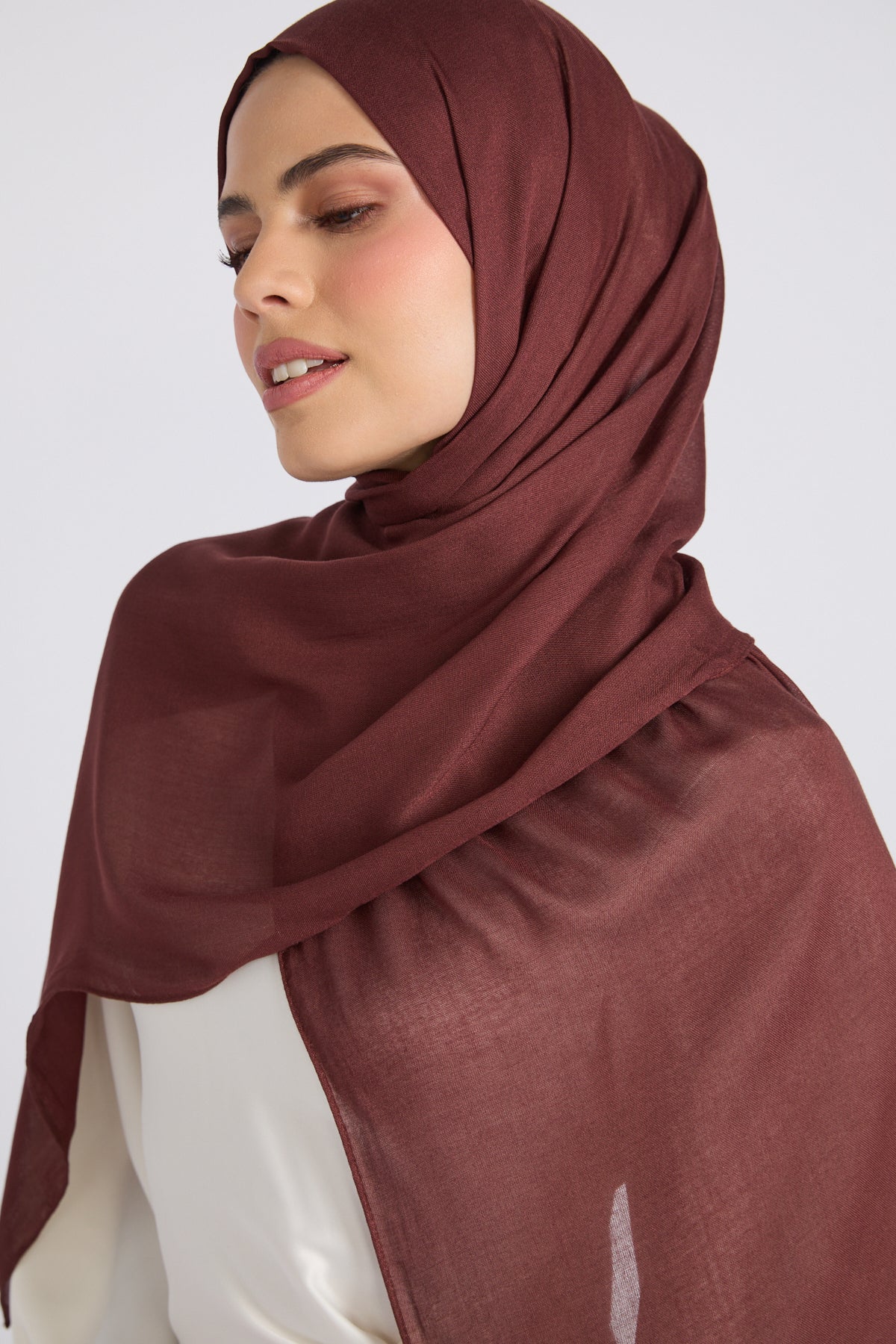 Hijab Coton Modal Premium - Acajou