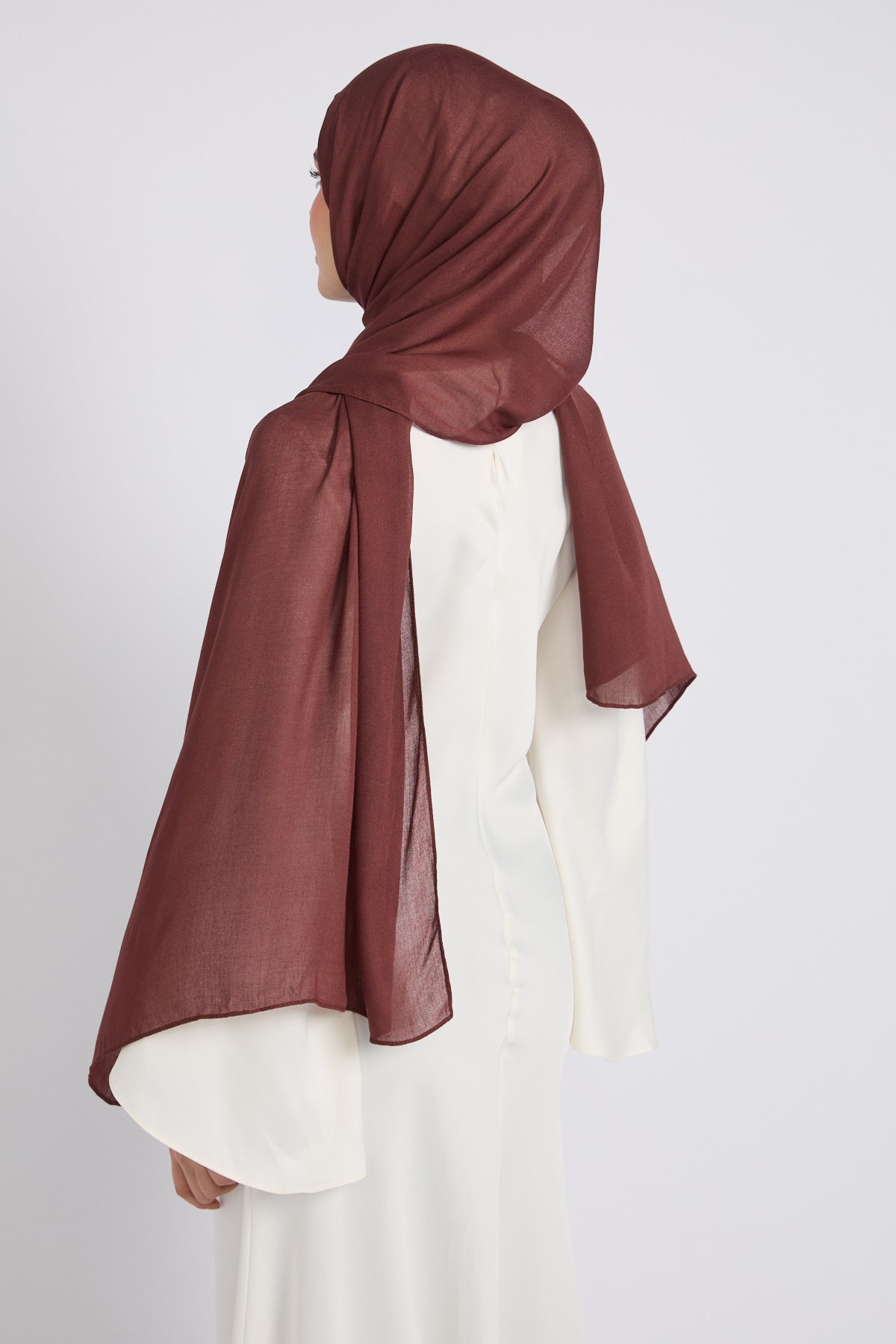 Hijab Coton Modal Premium - Acajou