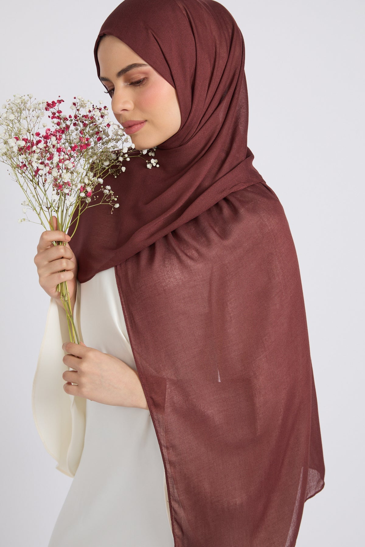 Hijab Coton Modal Premium - Acajou