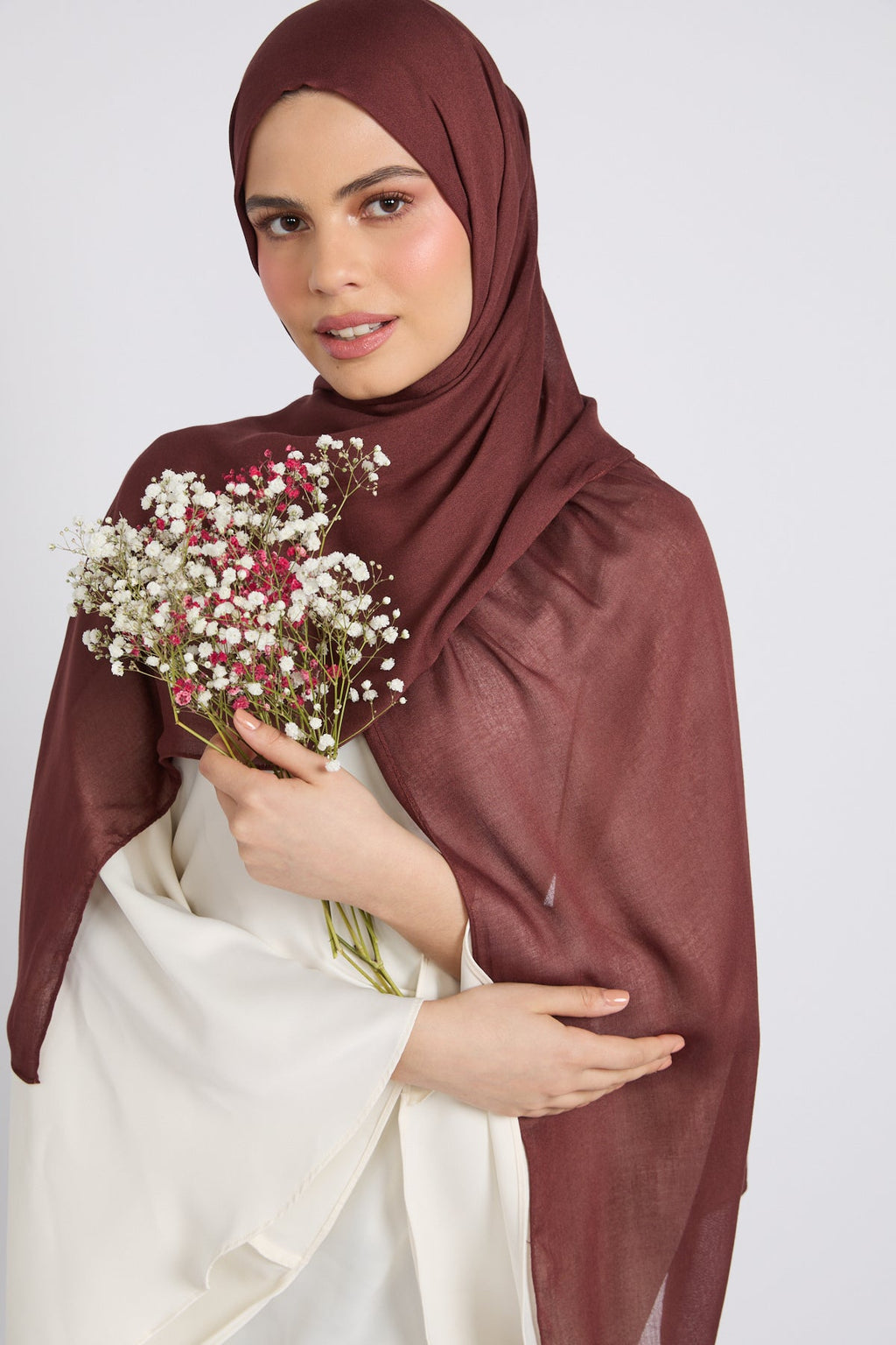 Hijab Coton Modal Premium - Acajou