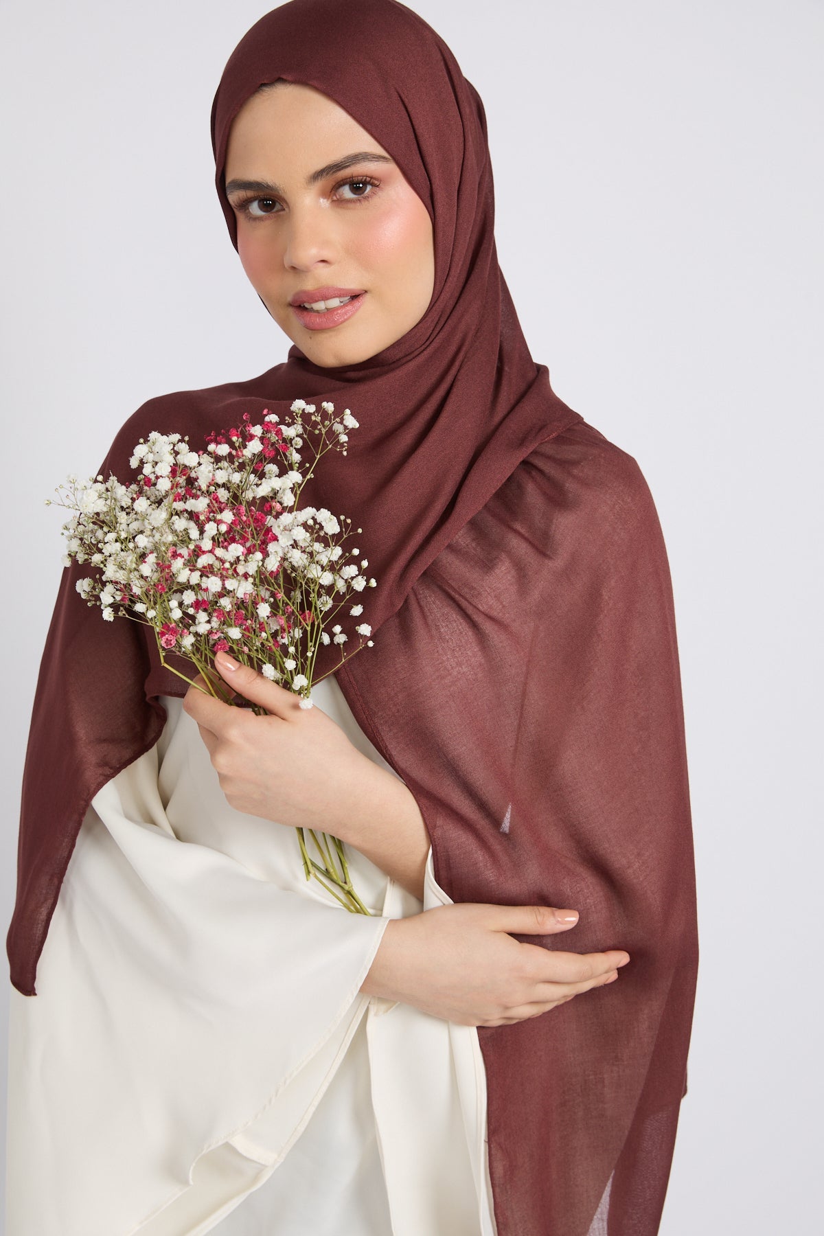 Hijab Coton Modal Premium - Acajou