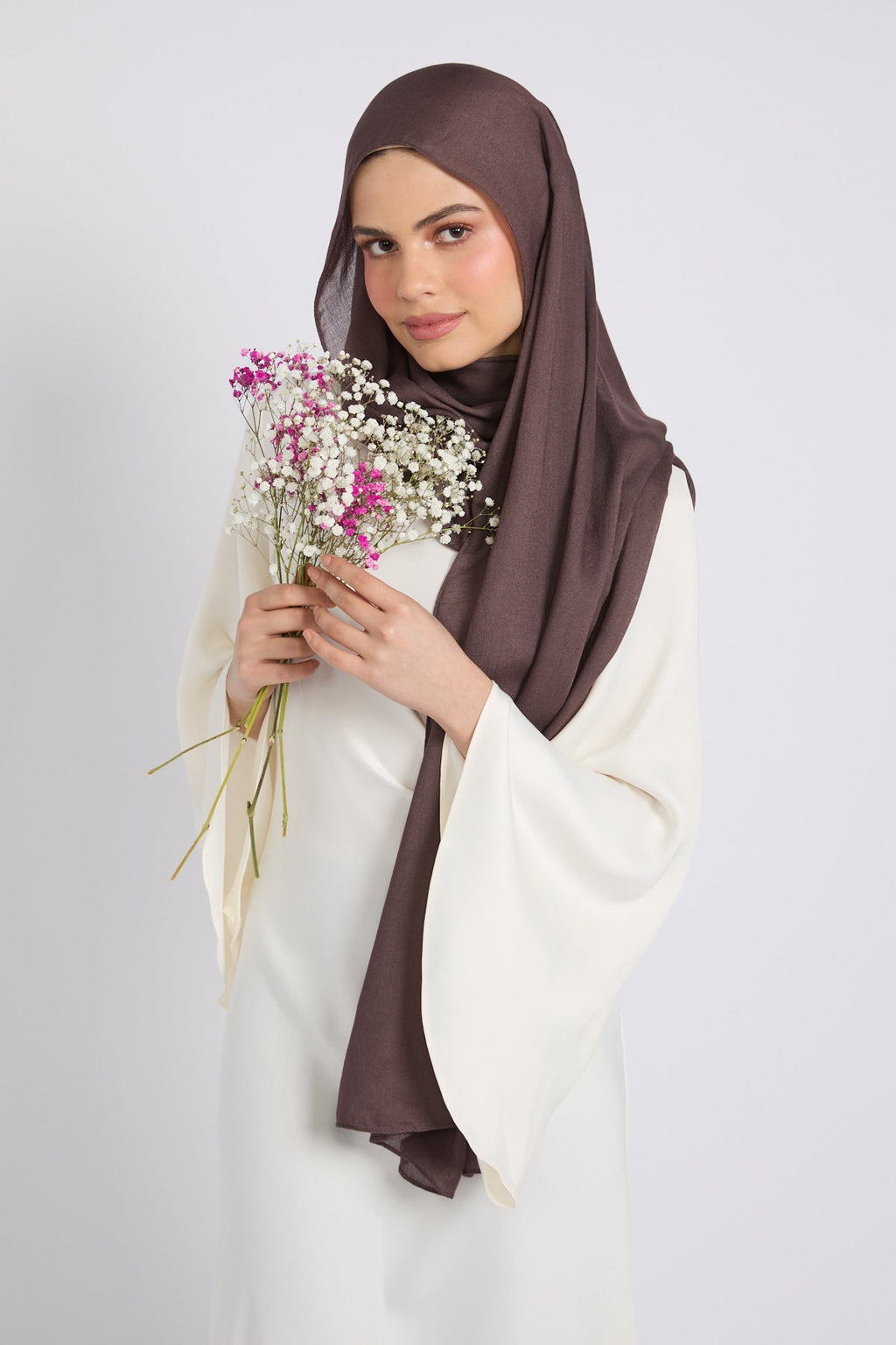 Hijab Coton Modal Premium - Truffe Prune