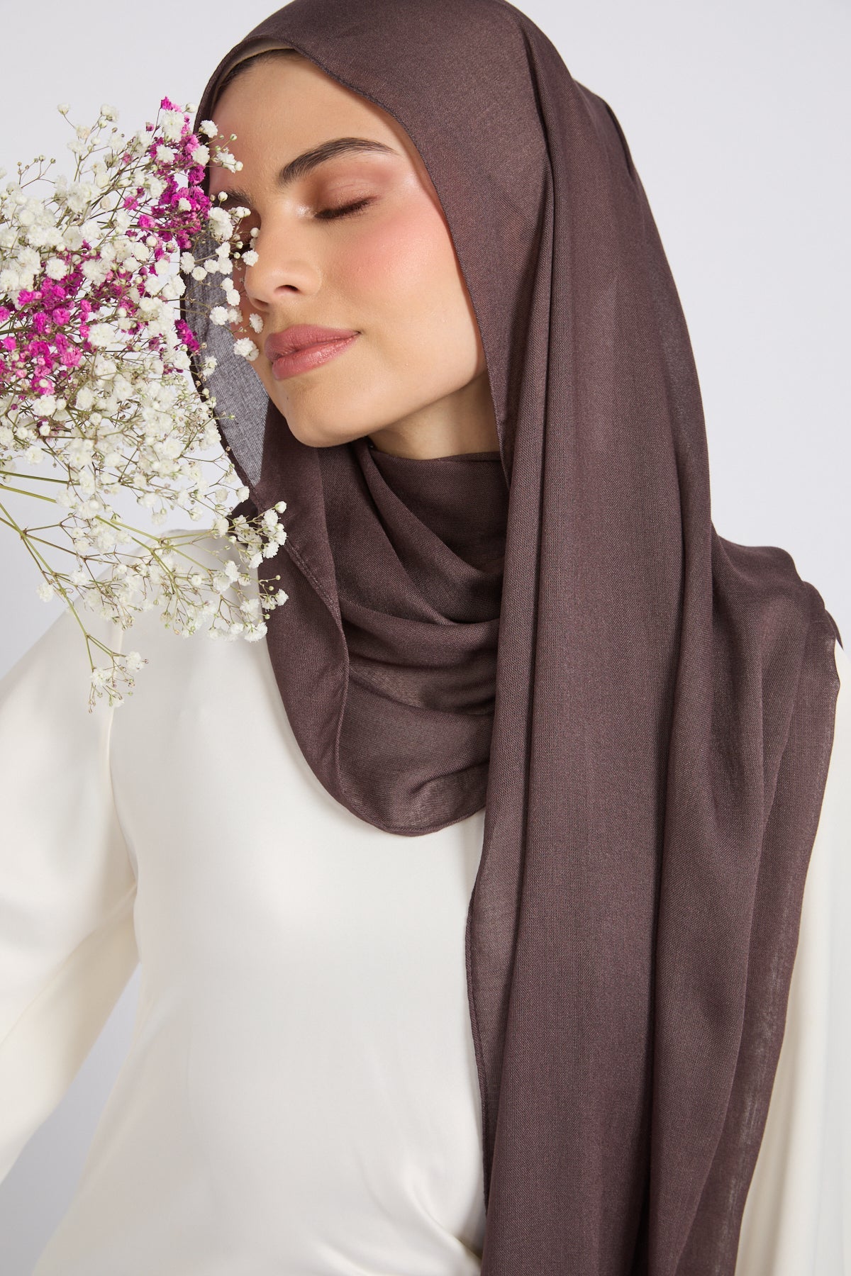 Hijab Coton Modal Premium - Truffe Prune