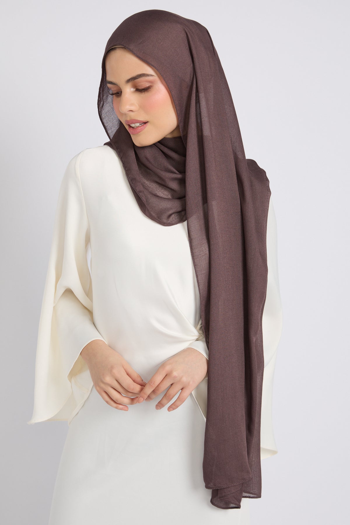 Hijab Coton Modal Premium - Truffe Prune