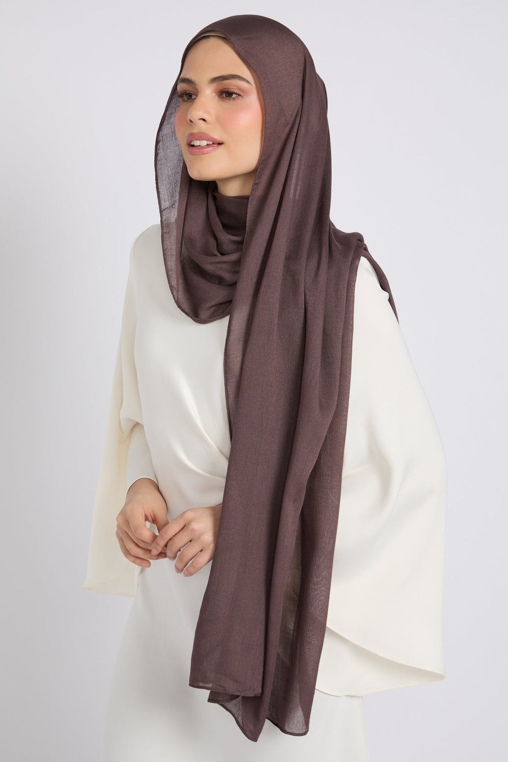 Hijab Coton Modal Premium - Truffe Prune