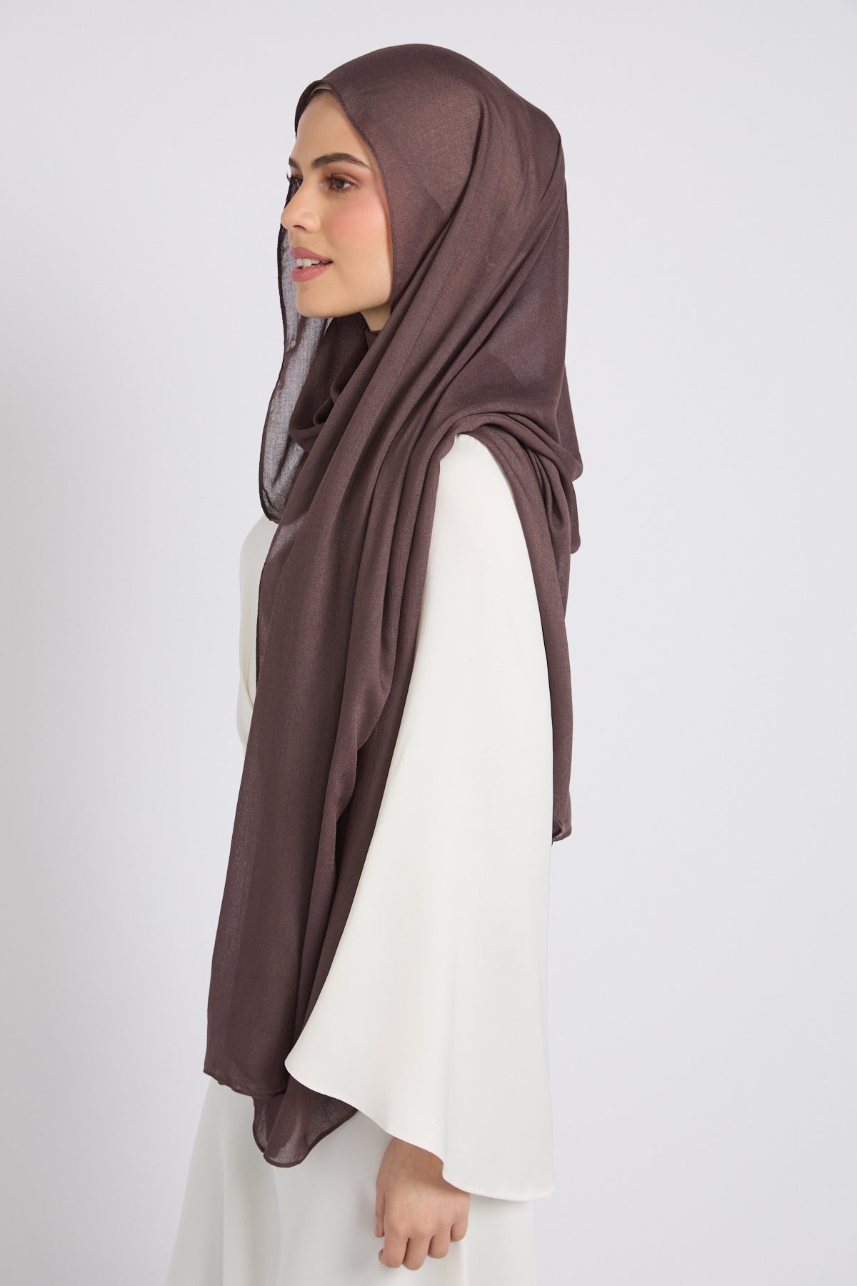 Hijab Coton Modal Premium - Truffe Prune