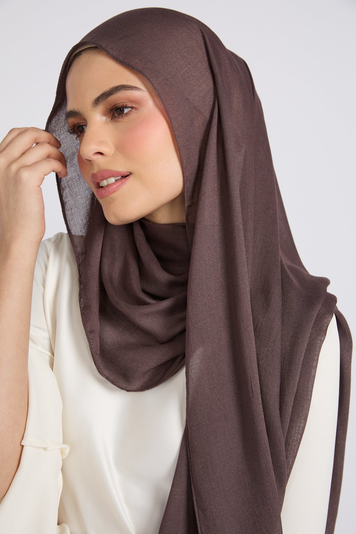 Hijab Coton Modal Premium - Truffe Prune