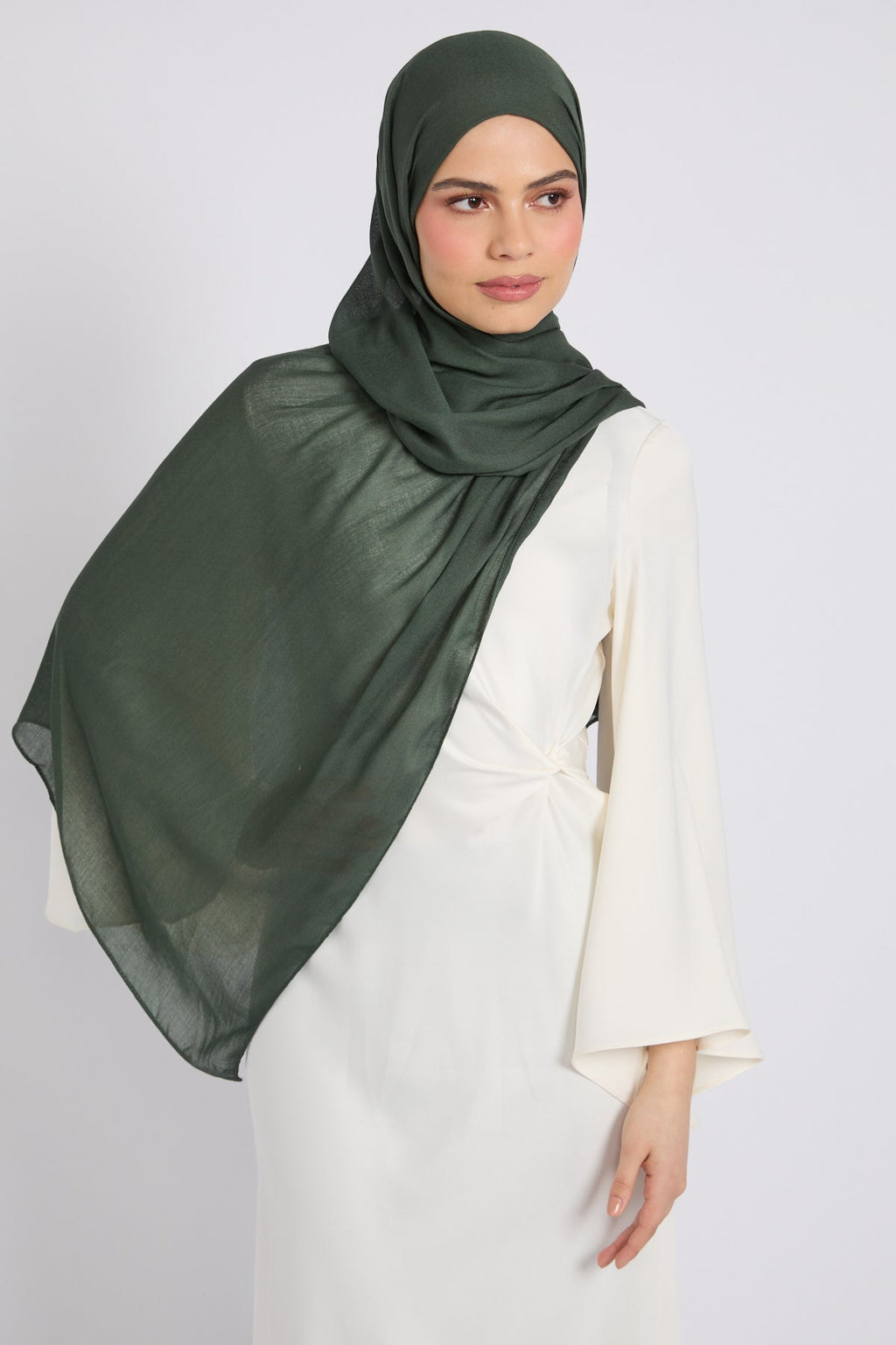 Hijab Coton Modal Premium - Vert Kaki