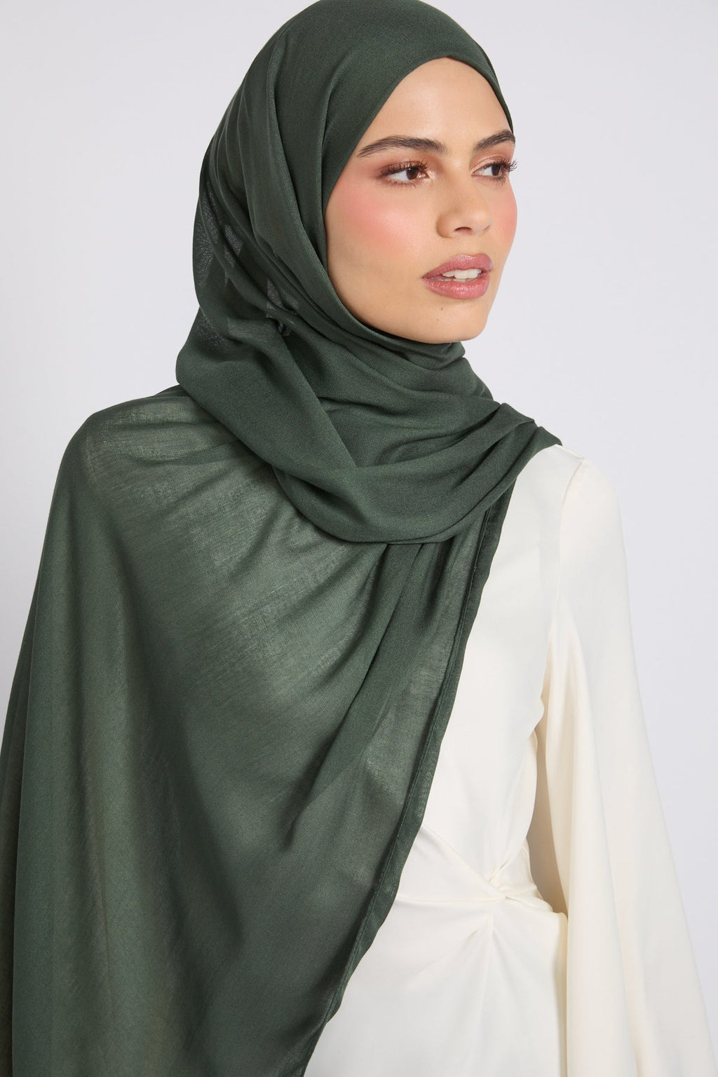 Hijab Coton Modal Premium - Vert Kaki