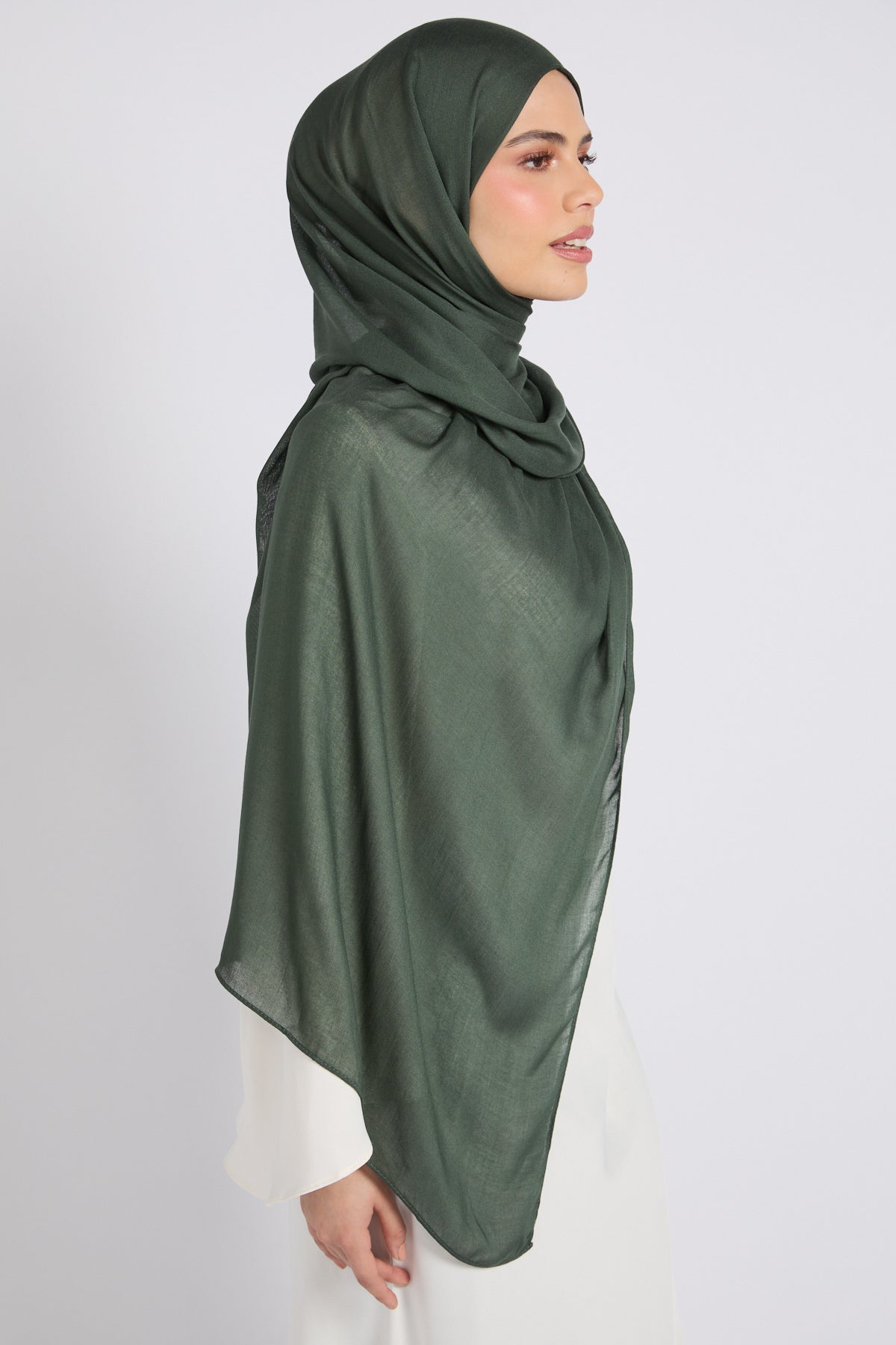 Hijab Coton Modal Premium - Vert Kaki