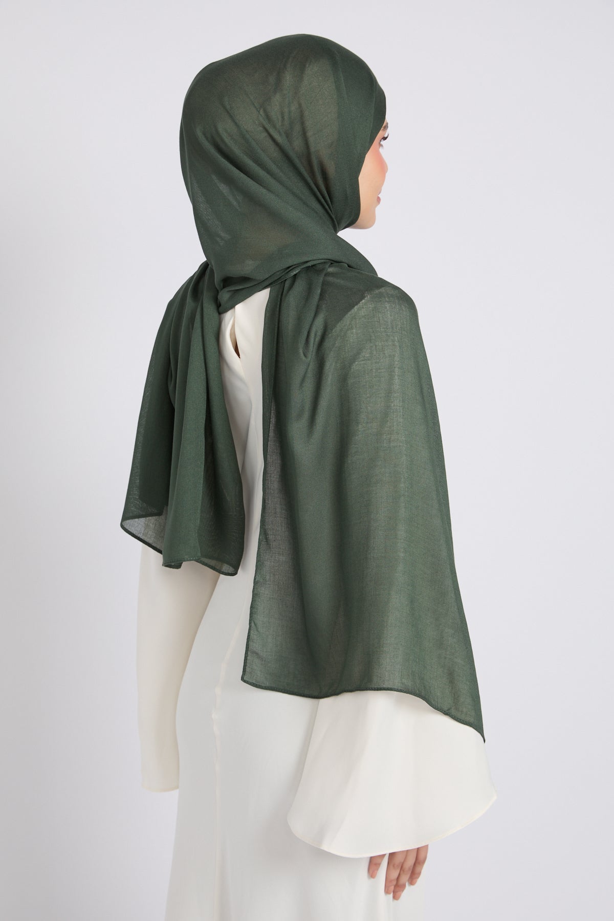 Hijab Coton Modal Premium - Vert Kaki