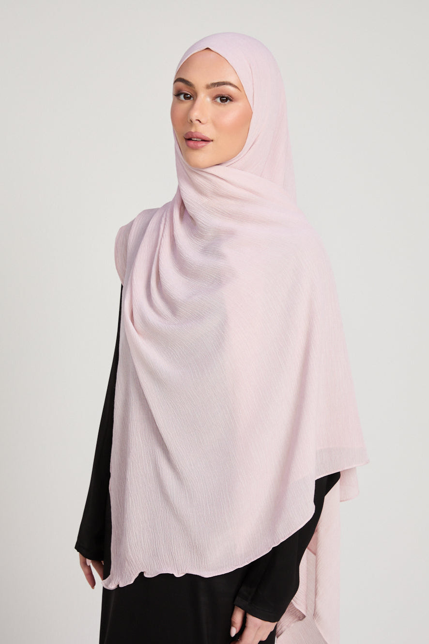 Hijab Modal Froissé - Poussière de Rose
