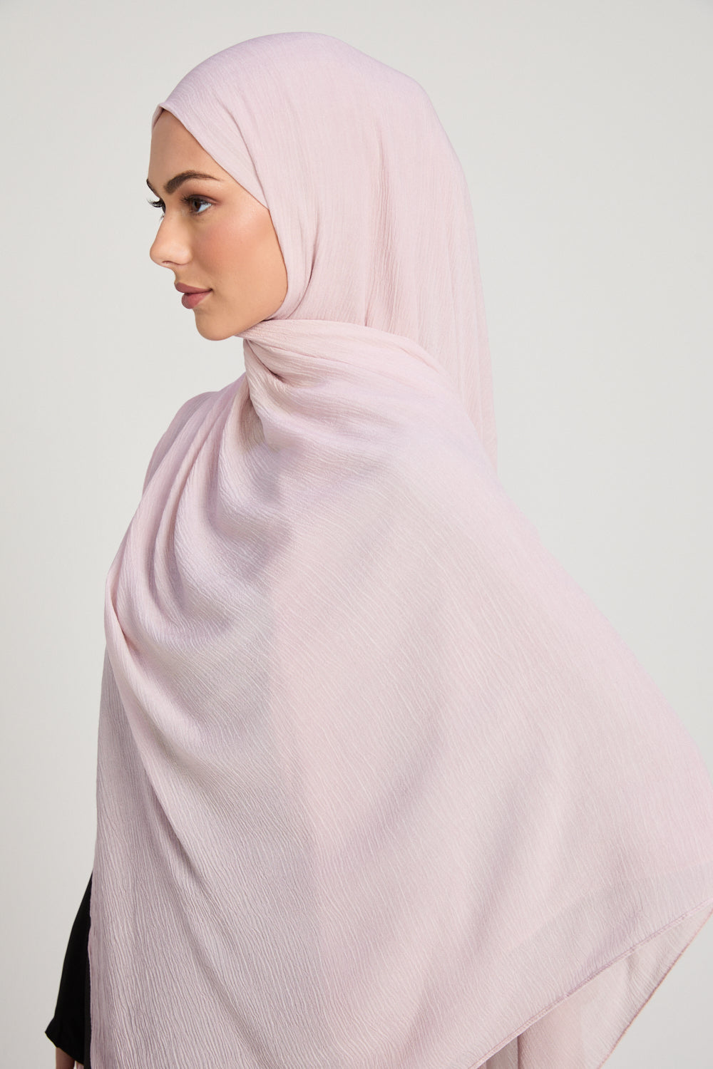 Hijab Modal Froissé - Poussière de Rose