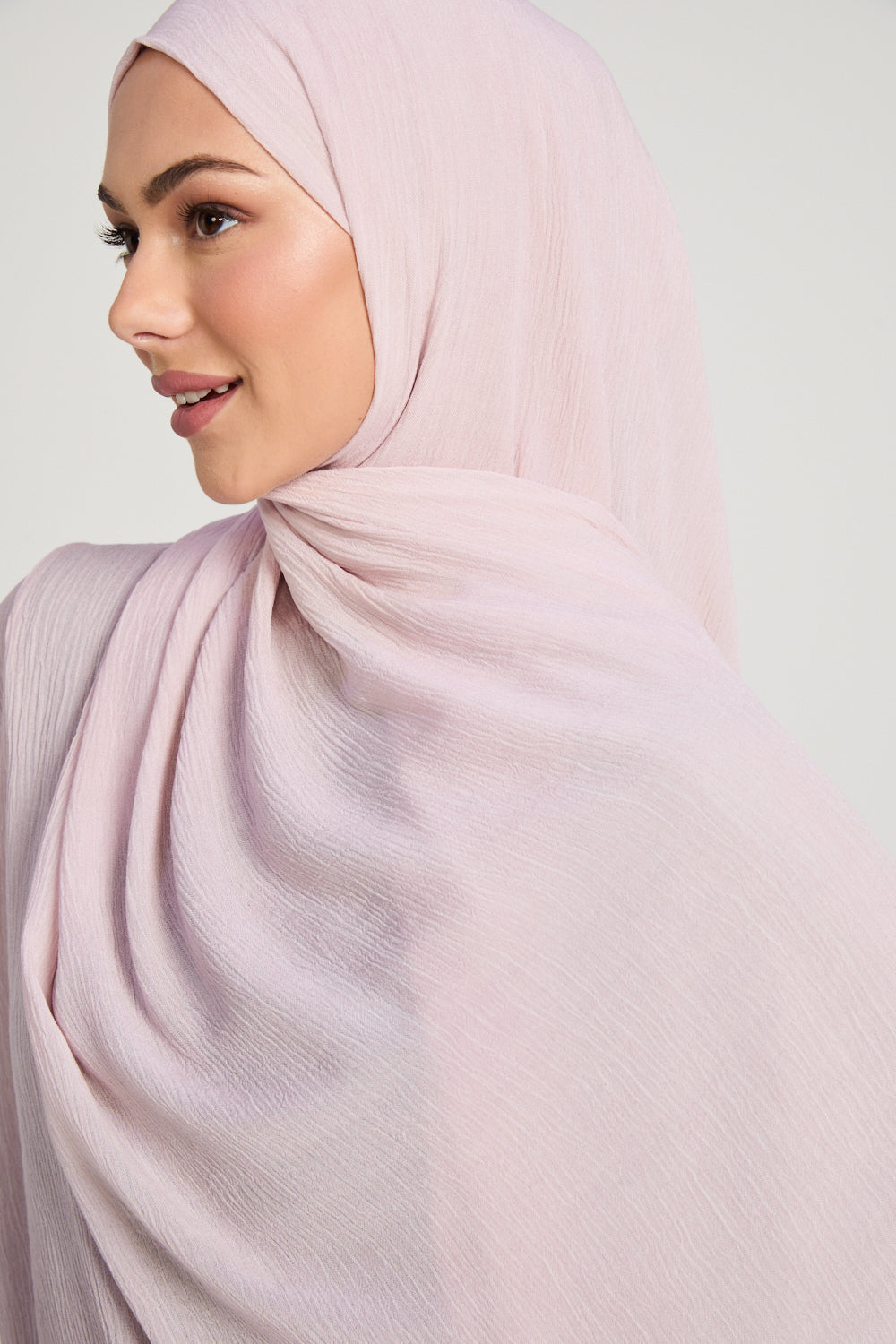 Hijab Modal Froissé - Poussière de Rose