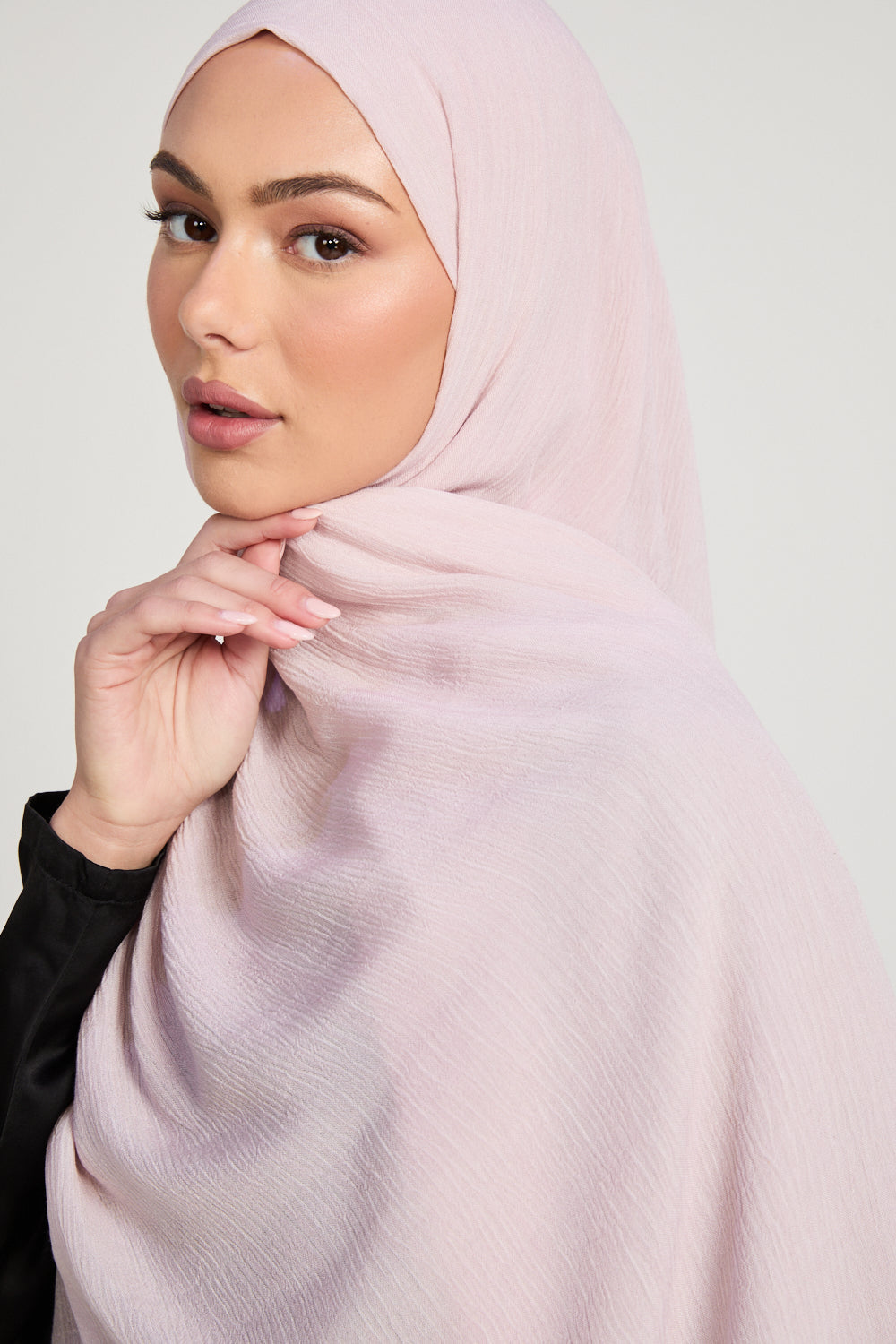 Hijab Modal Froissé - Poussière de Rose