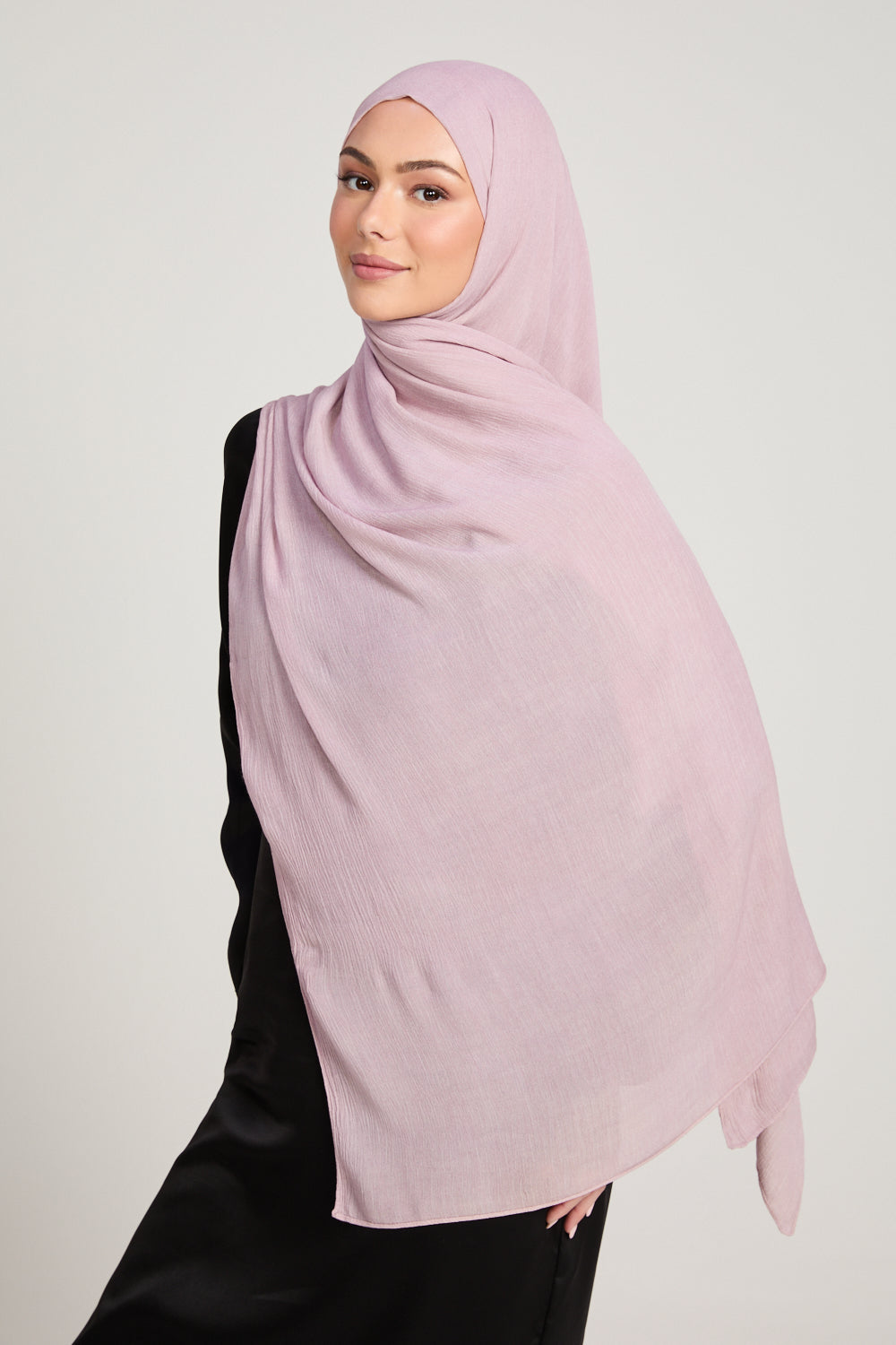 Hijab Modal Froissé - Rose Fumé