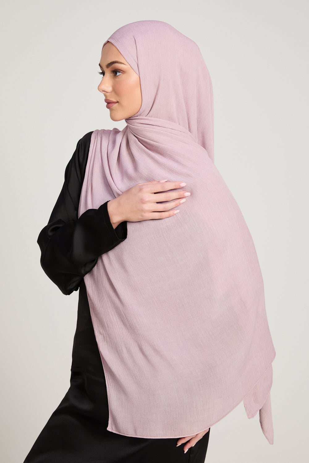Hijab Modal Froissé - Rose Fumé