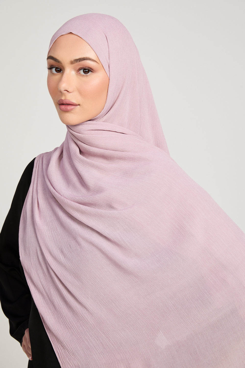 Hijab Modal Froissé - Rose Fumé