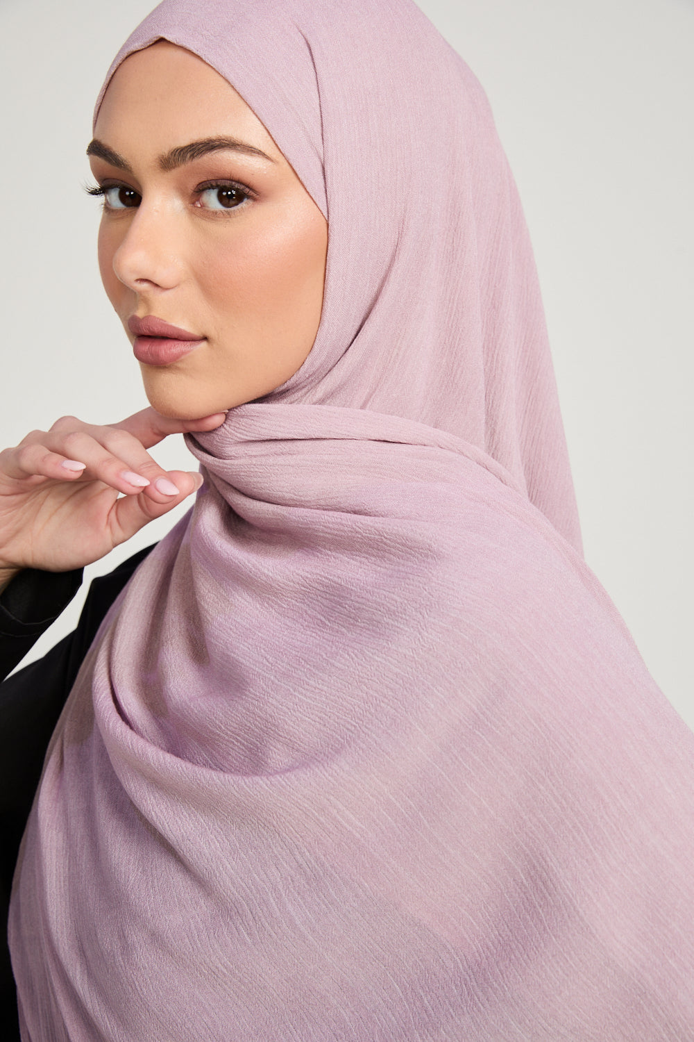 Hijab Modal Froissé - Rose Fumé
