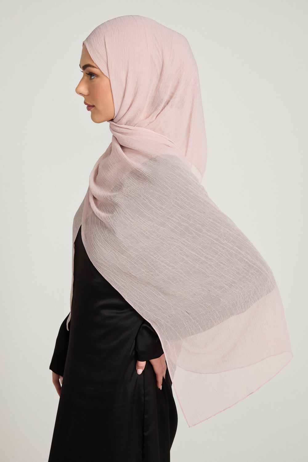 Hijab Froissé Doux Luxe - Rose du Désert Blush