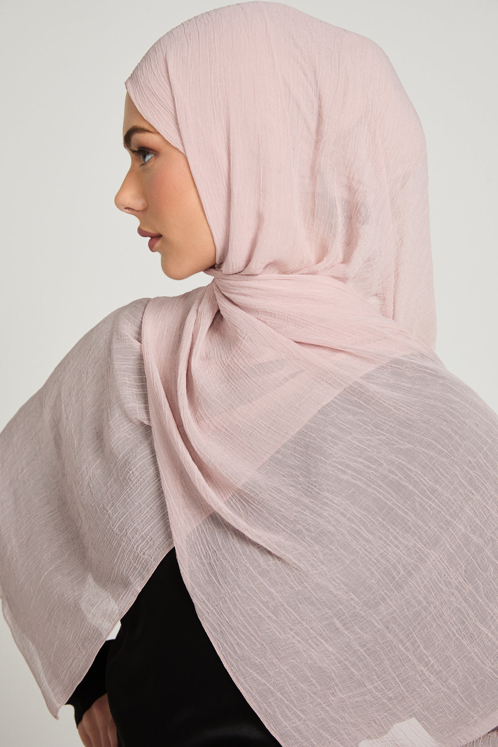 Hijab Froissé Doux Luxe - Rose du Désert Blush