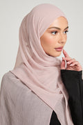 Hijab Froissé Doux Luxe - Rose du Désert Blush
