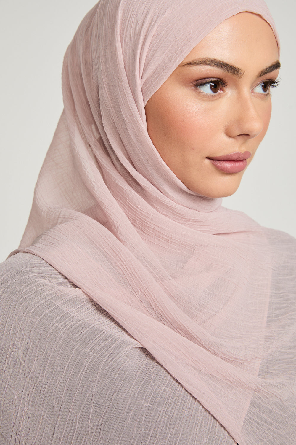 Hijab Froissé Doux Luxe - Rose du Désert Blush