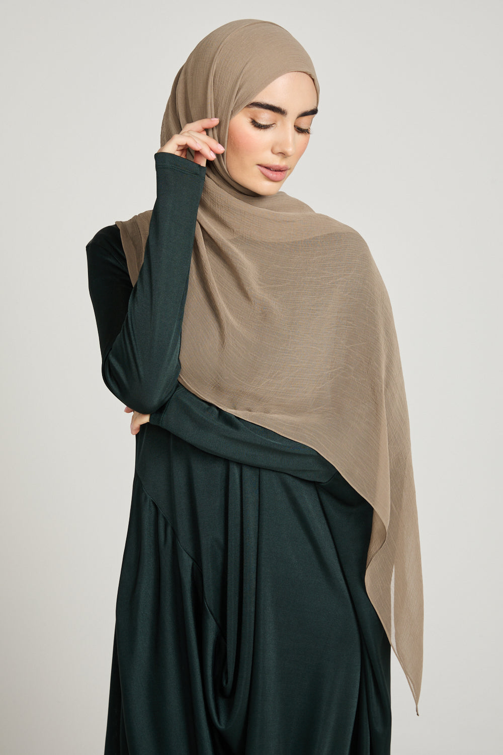 Hijab Froissé Doux Luxe - Taupe Caramel