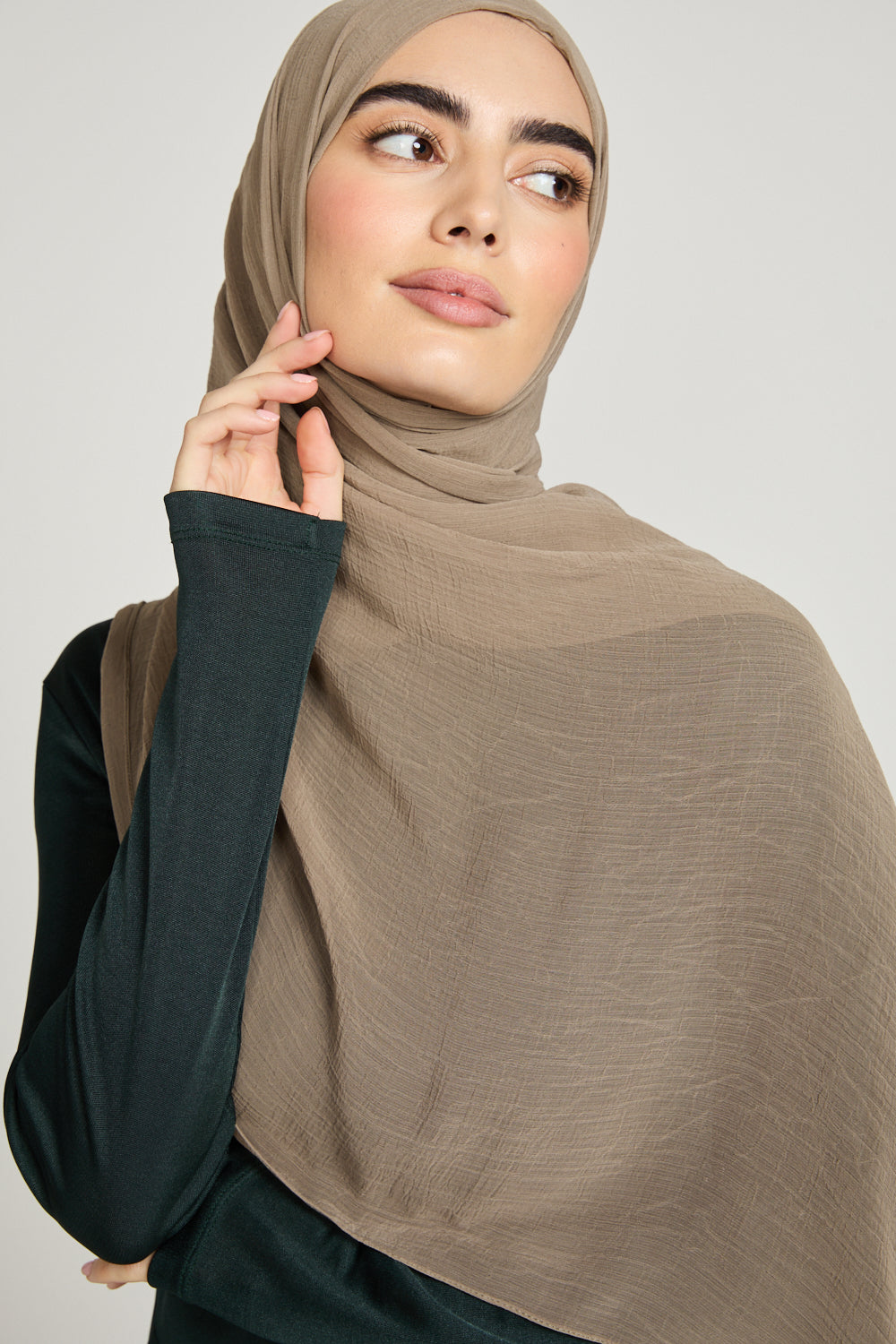 Hijab Froissé Doux Luxe - Taupe Caramel