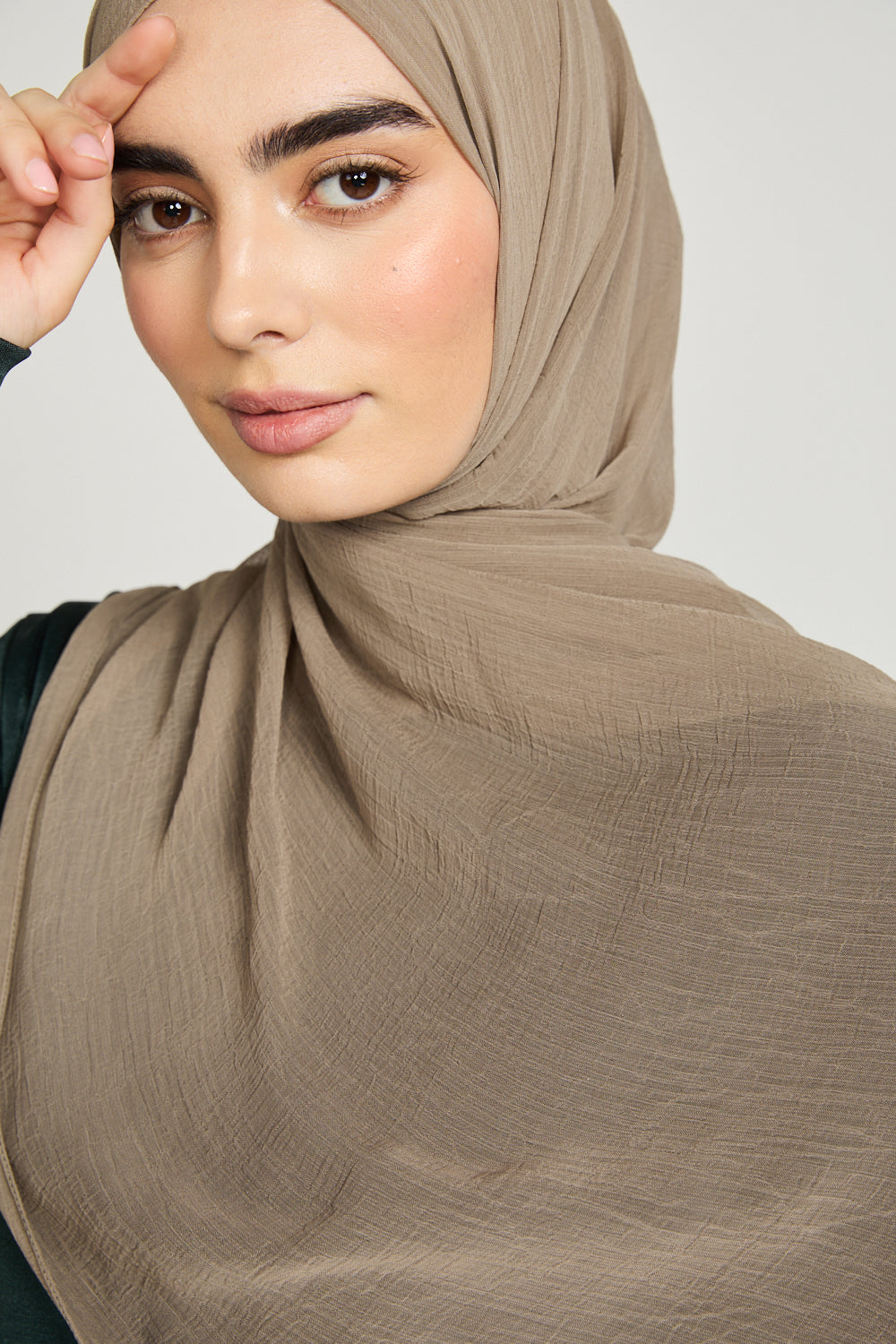 Hijab Froissé Doux Luxe - Taupe Caramel